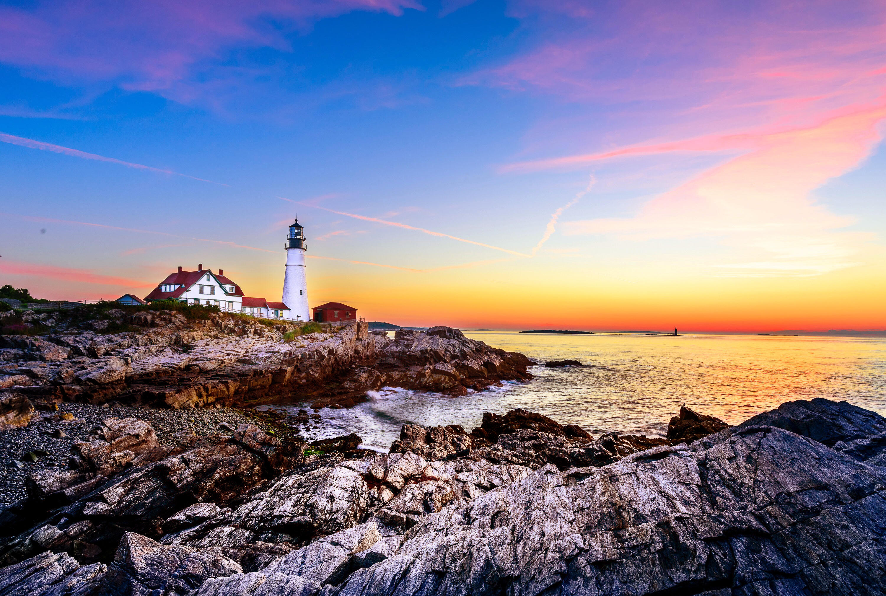 Wallpapers rocks The Bay of Maine Lighthouse on the desktop