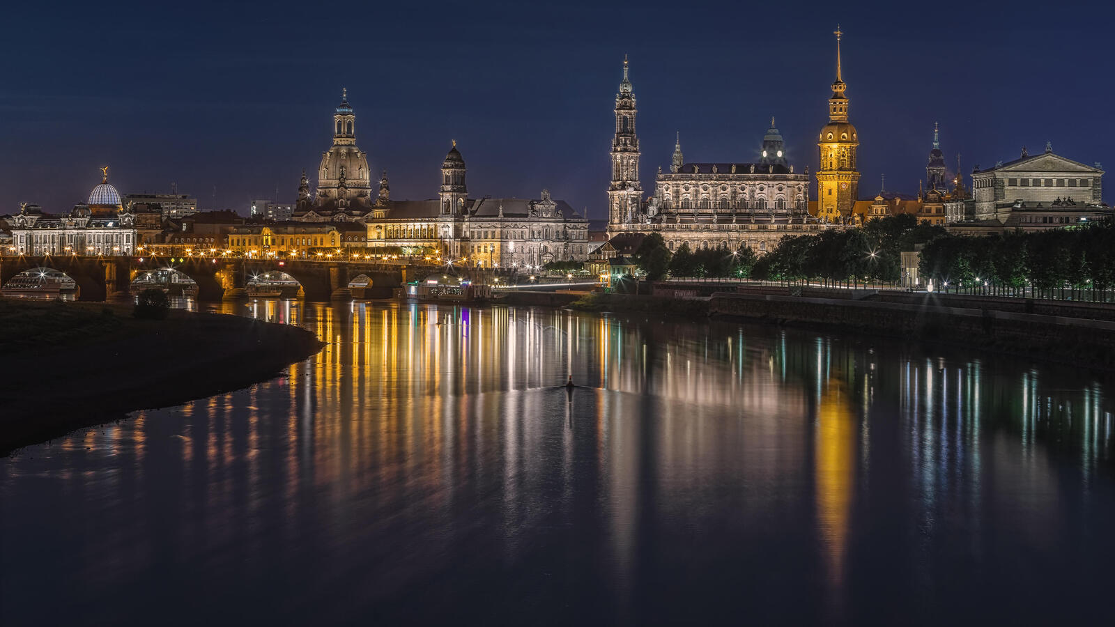 Обои Дрезден Германия река на рабочий стол