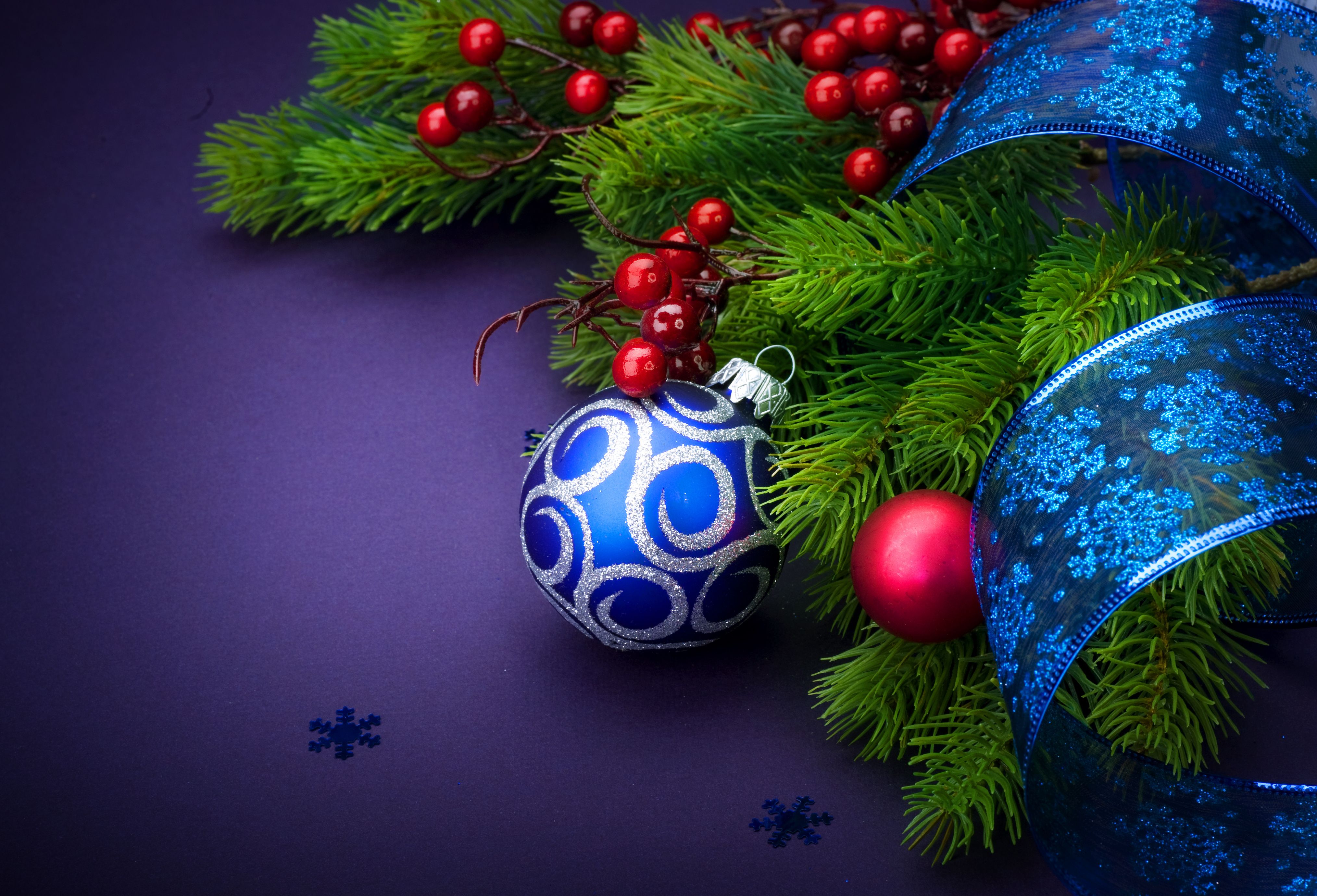 Wallpapers New Year Christmas decorations toys on the desktop