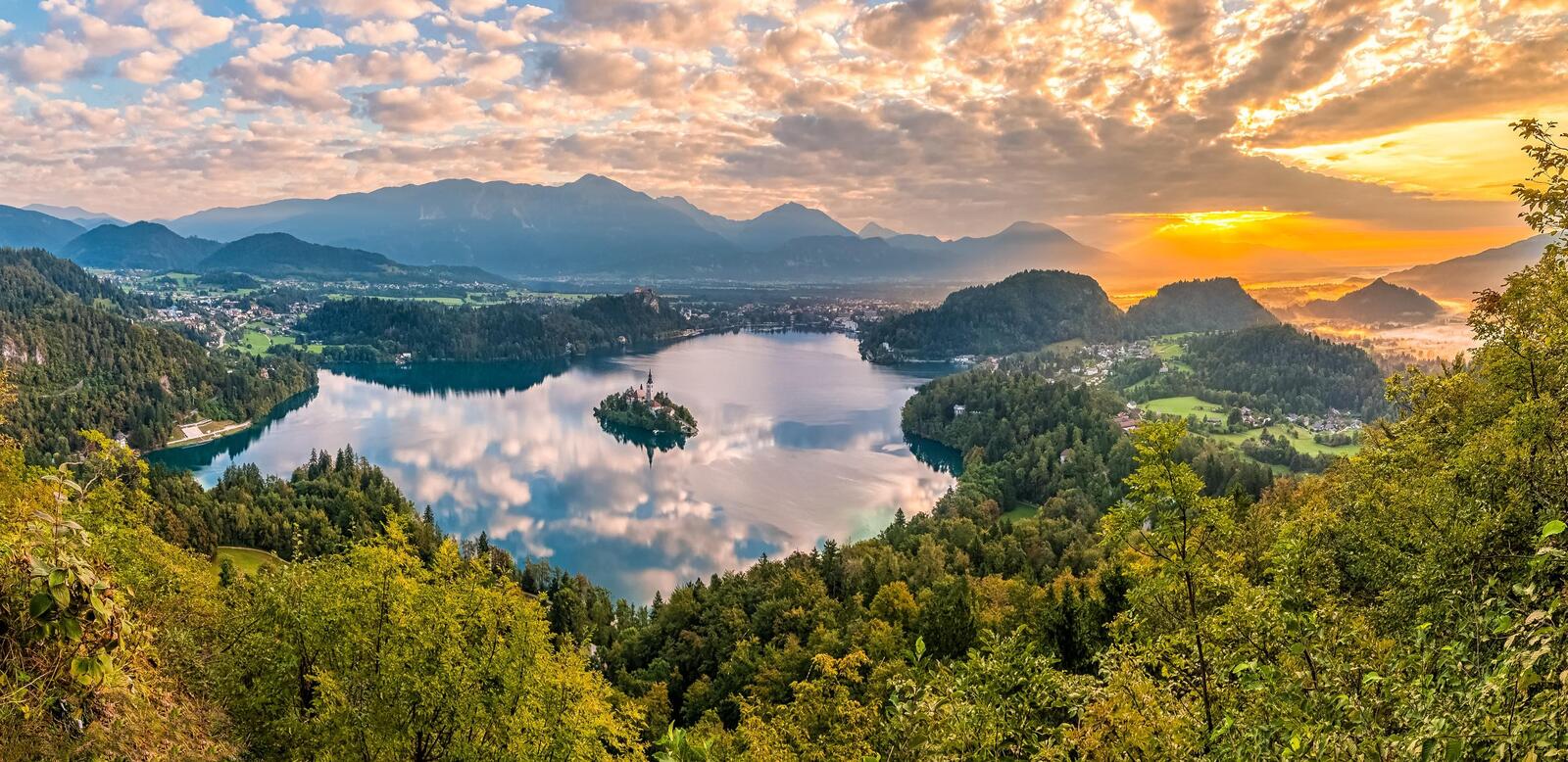 Wallpapers Bled panorama Bled Lake on the desktop