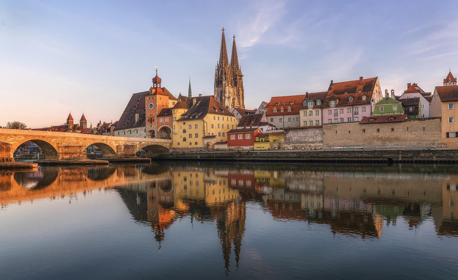 Wallpapers Regensburg at home by the water river on the desktop