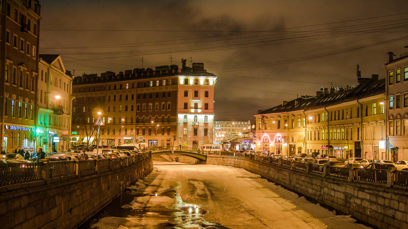 Обои Санкт-Петербург замерзшая река улица на рабочий стол