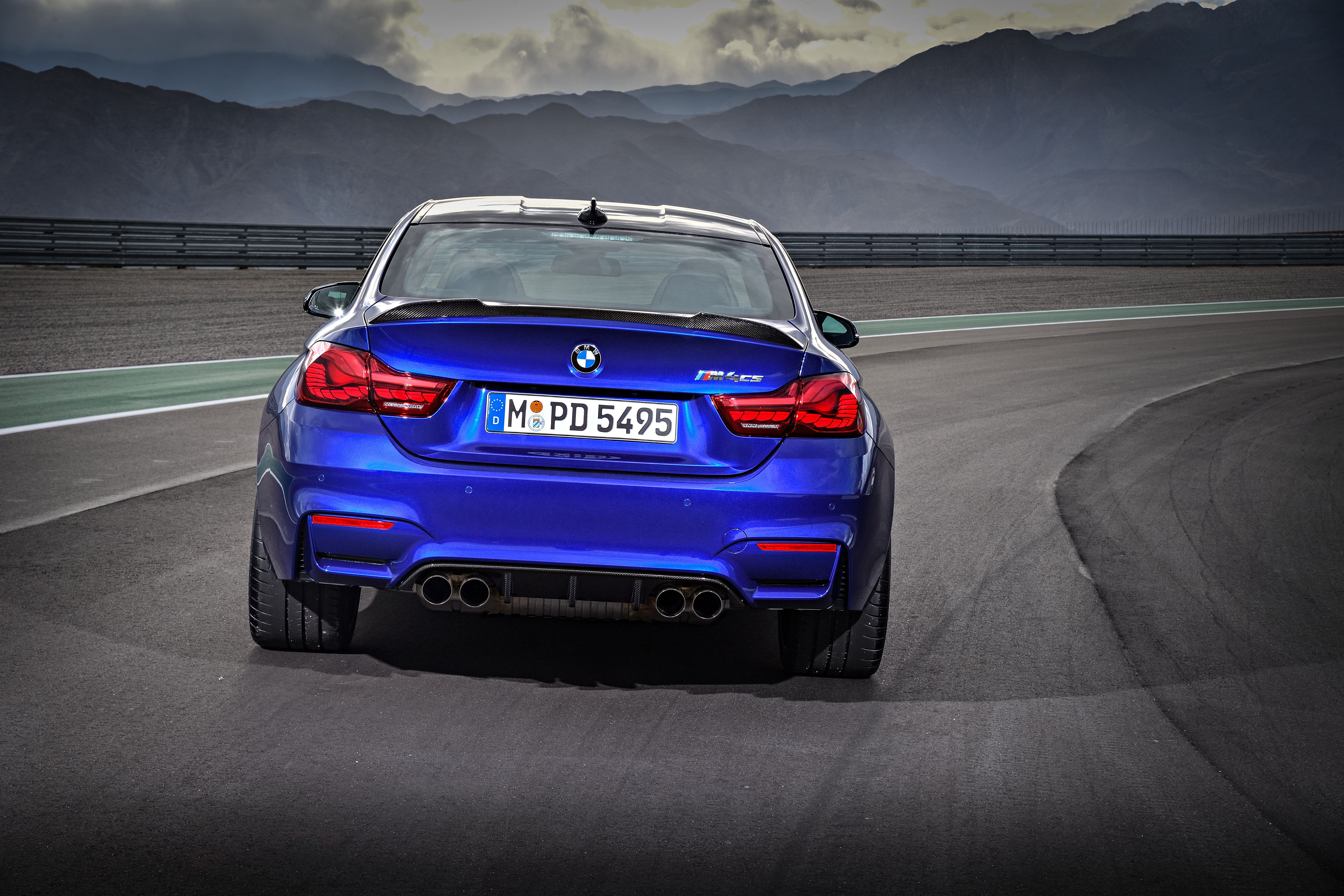 Фото бесплатно BMW M4 CS, задняя часть, синяя машина