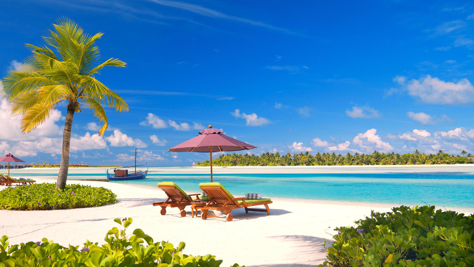 Обои отдых Мальдивы пляж на рабочий стол