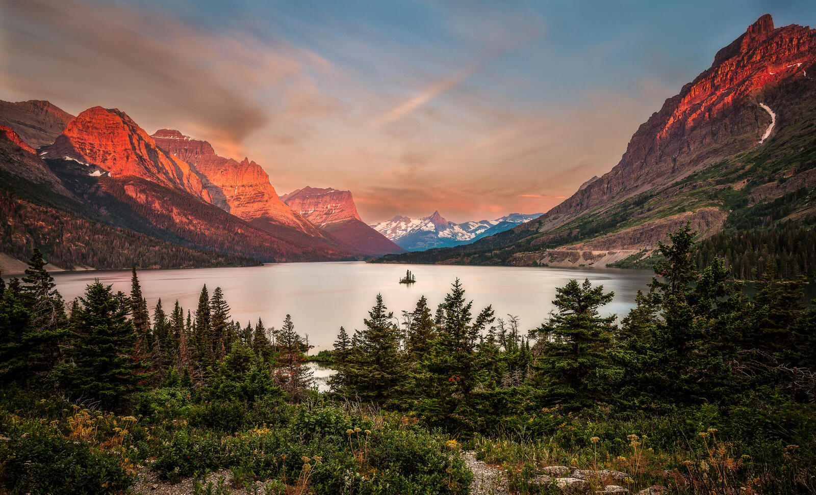 Wallpapers mountains sunset Glacier National Park on the desktop