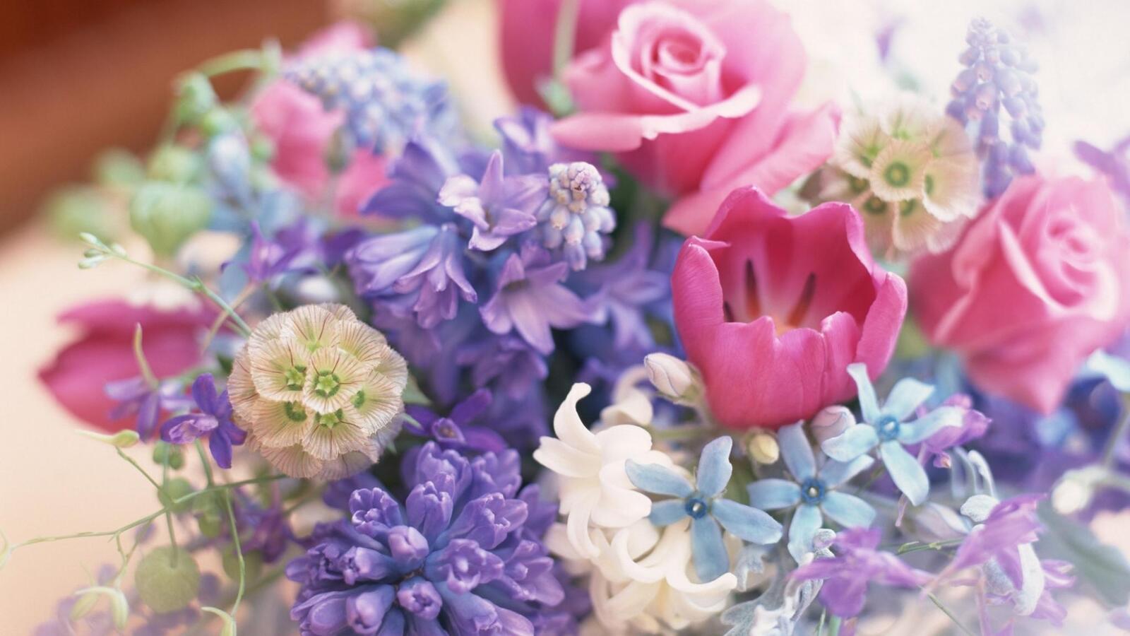 Обои spring flowers bouquet на рабочий стол