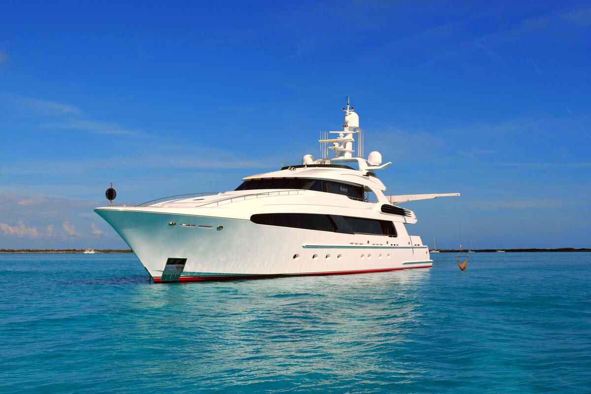 Photo on the phone sea, a yacht