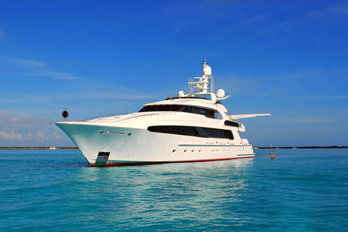 Photo on the phone sea, a yacht
