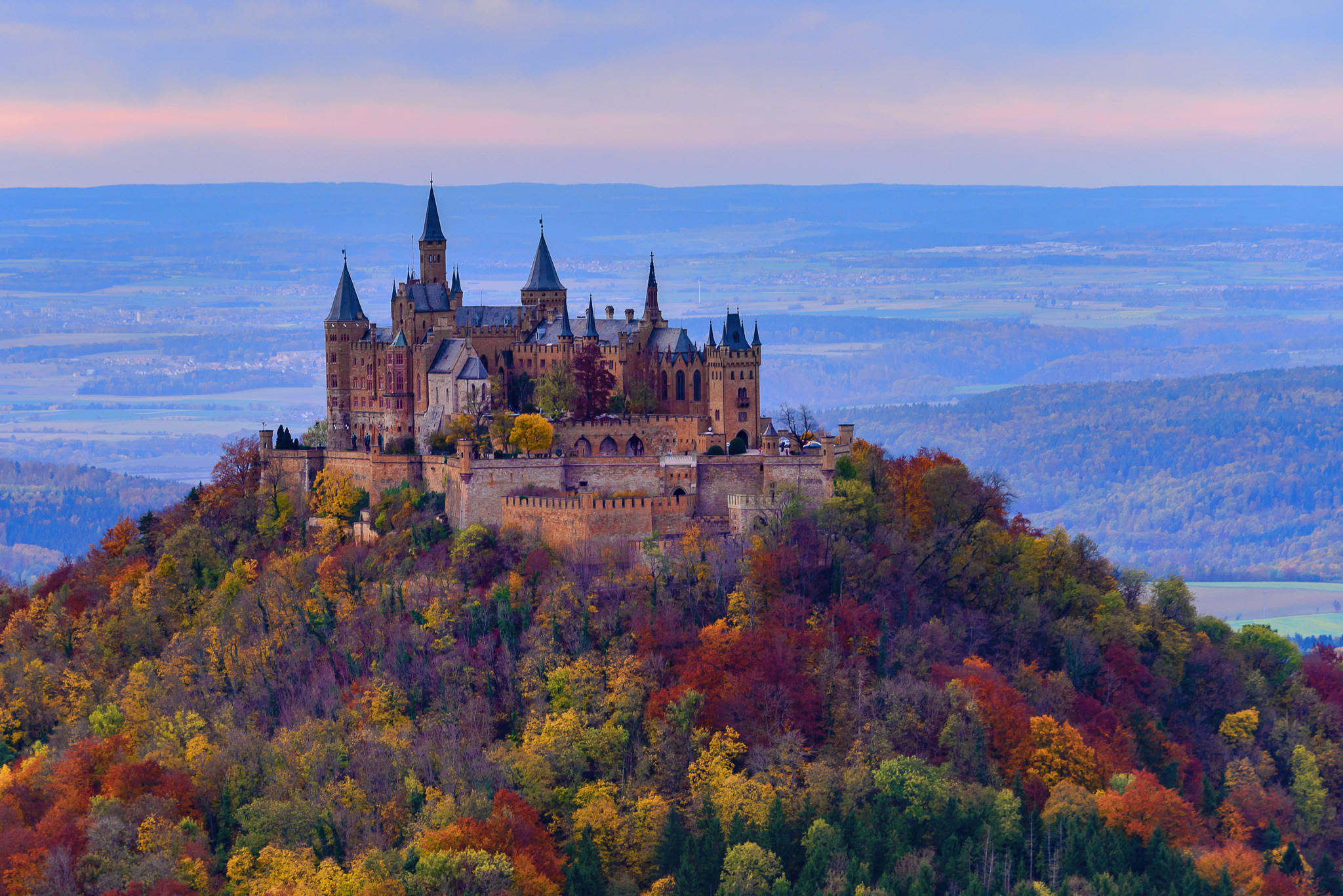 Wallpapers hohenzollern castle autumn forest on the desktop