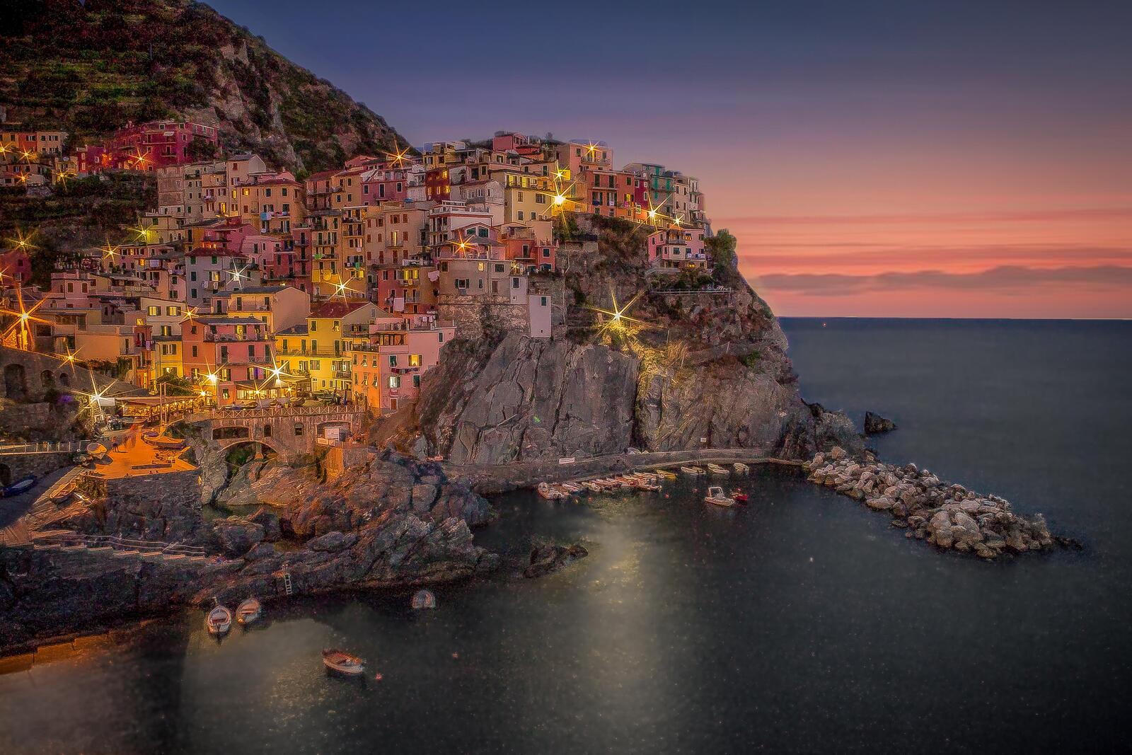 Wallpapers Italy Cinque Terre cityscape on the desktop