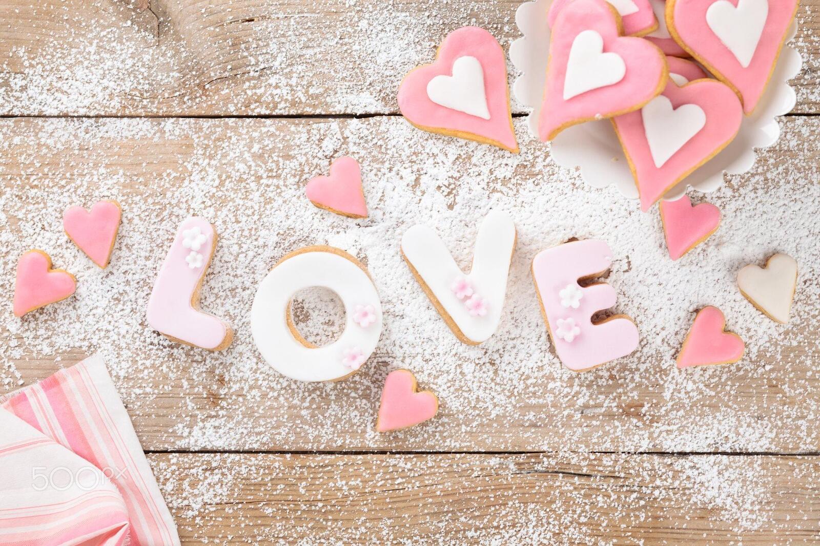 Wallpapers cookies frosting hearts on the desktop