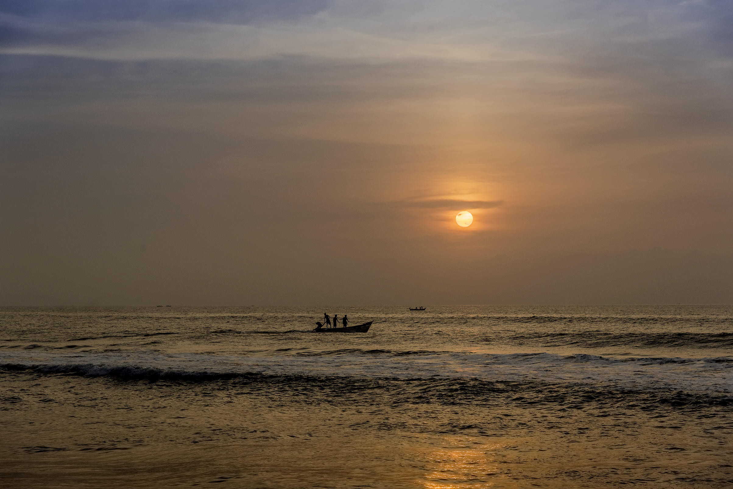 Фото бесплатно закат, Индия, лодка