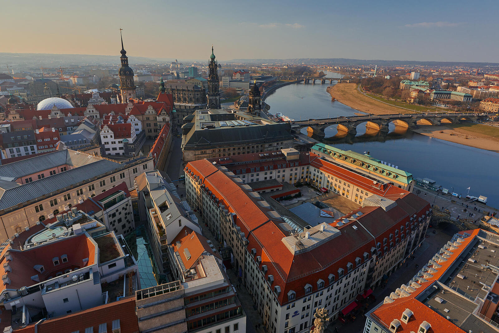 Обои Старый город сверху Дрезден Германия на рабочий стол