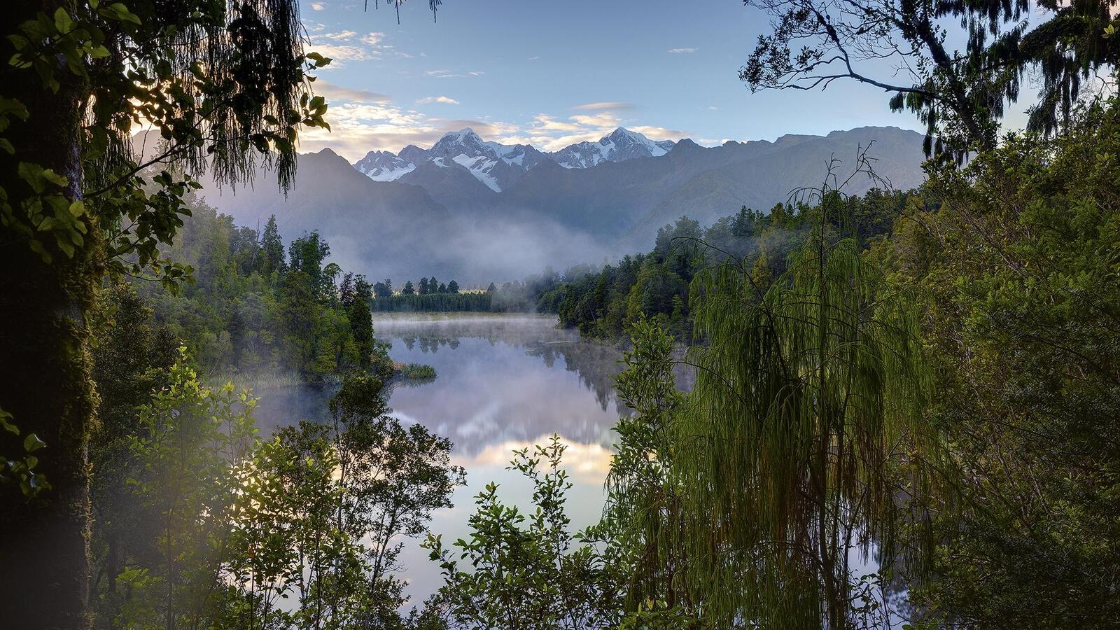 Обои Озеро Мэтисон Новая Зеландия закат на рабочий стол