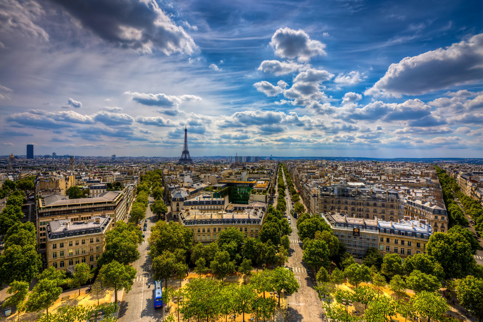 Wallpapers view from the top Paris houses on the desktop