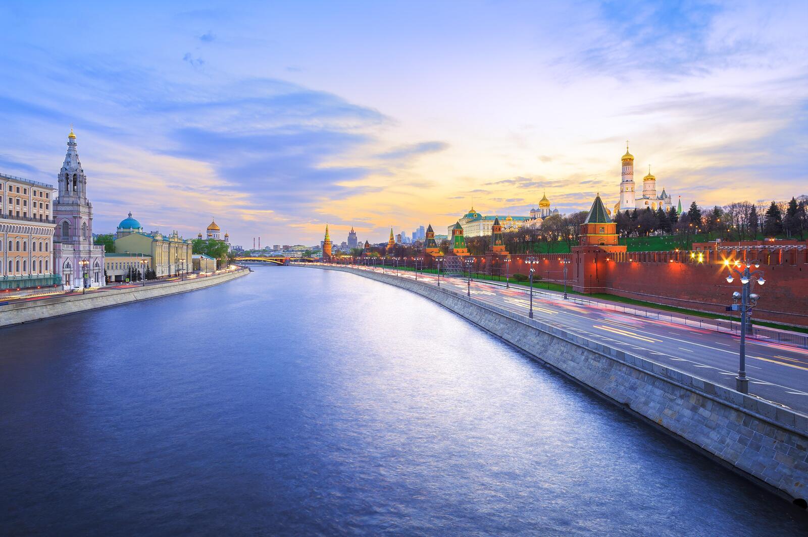 桌面上的壁纸河流 莫斯科河 俄罗斯