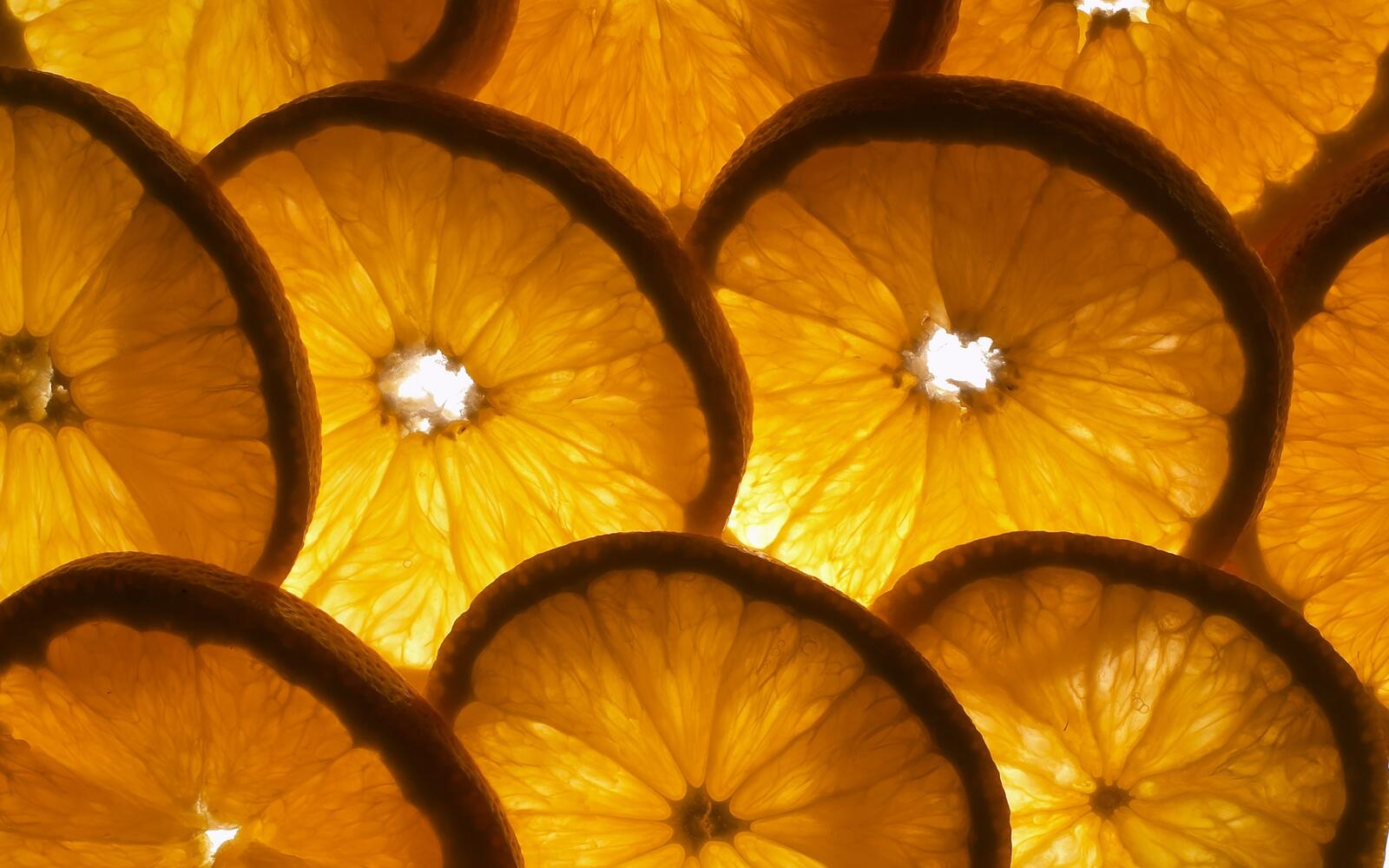 Обои оранжевый ломтики лимон на рабочий стол