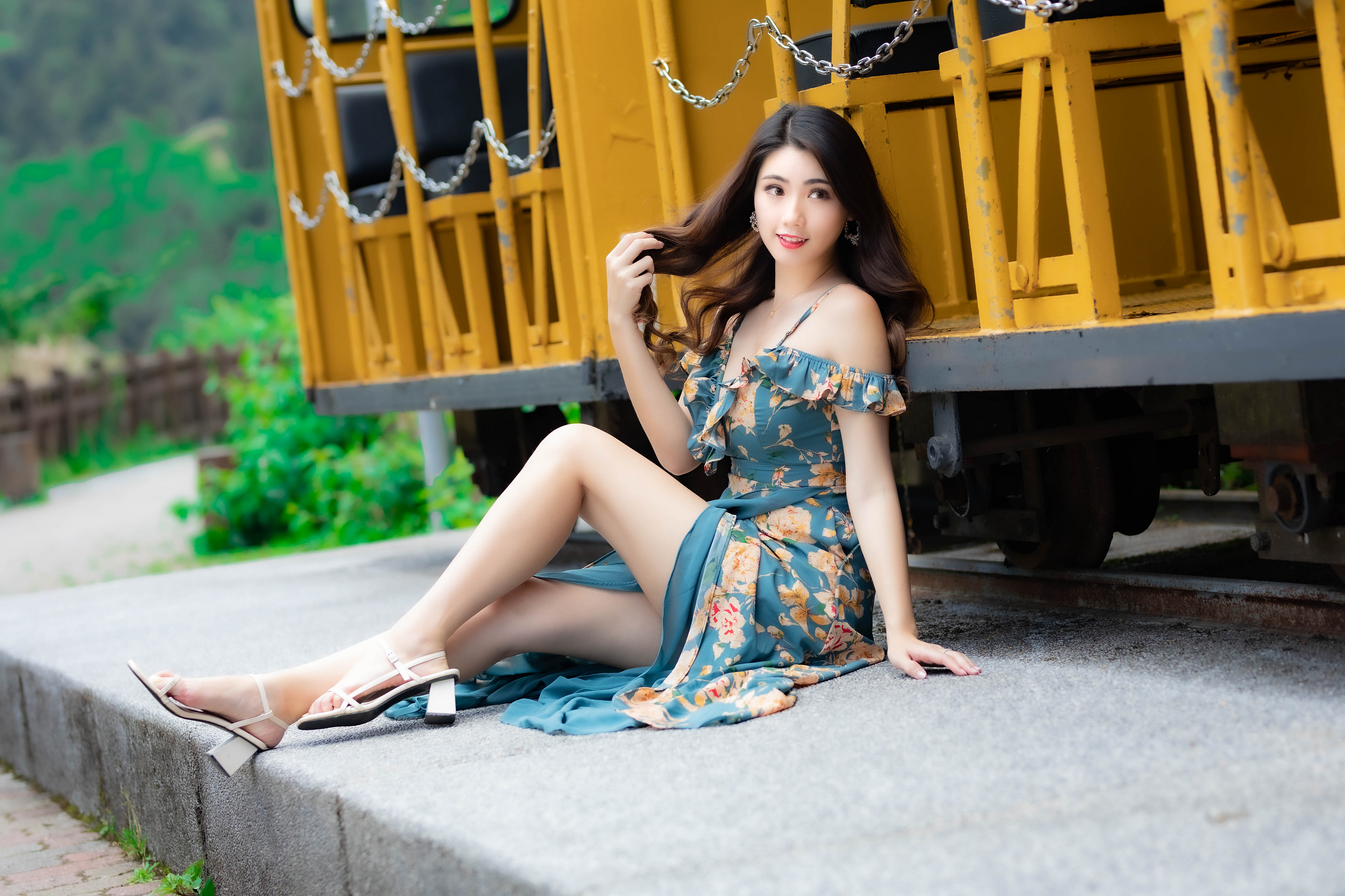 Фото бесплатно платье, ноги девушки, азиатка