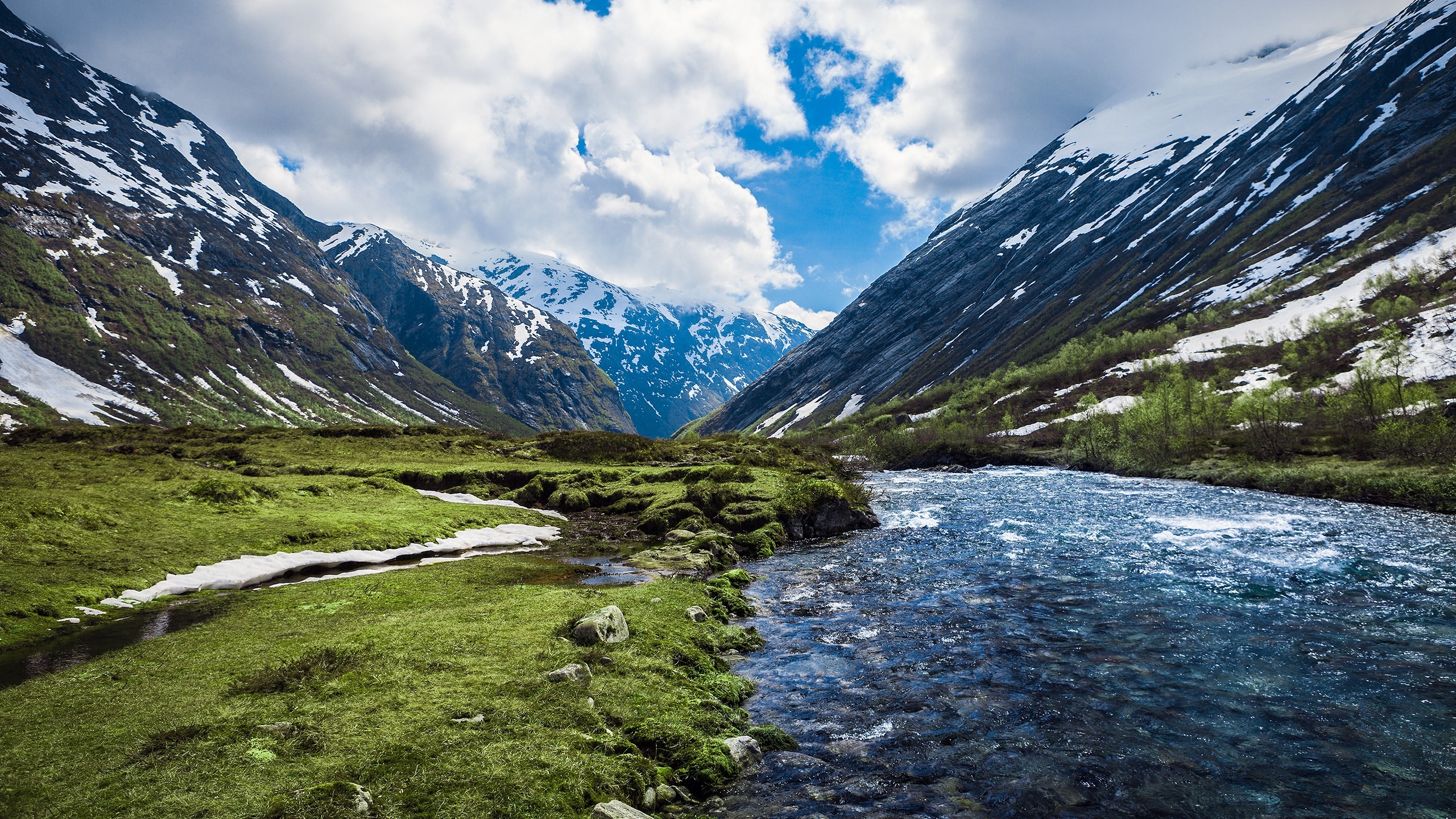 Wallpapers snow river Norway on the desktop
