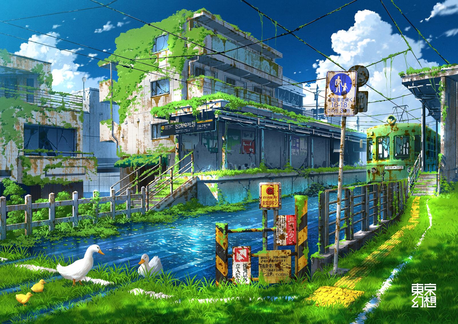Wallpapers wallpaper anime ruins city moss on the desktop