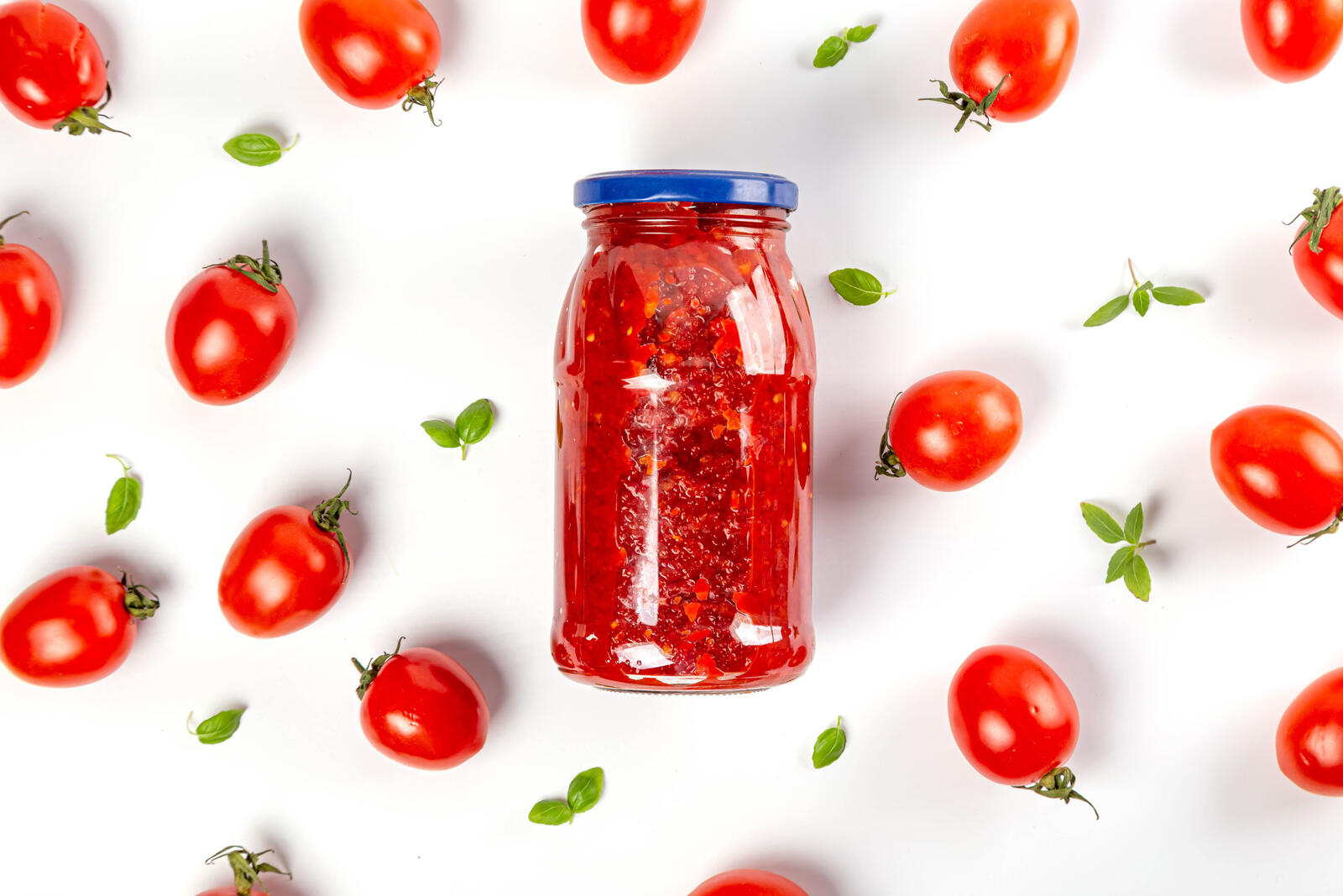 Wallpapers food tomatoes jar on the desktop