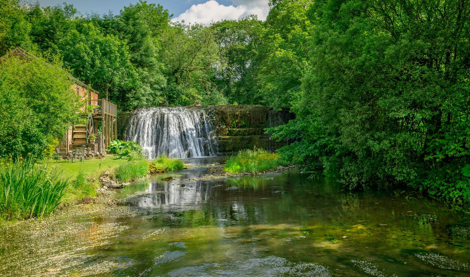 Free photo Wallpaper river, waterfall on the phone high quality