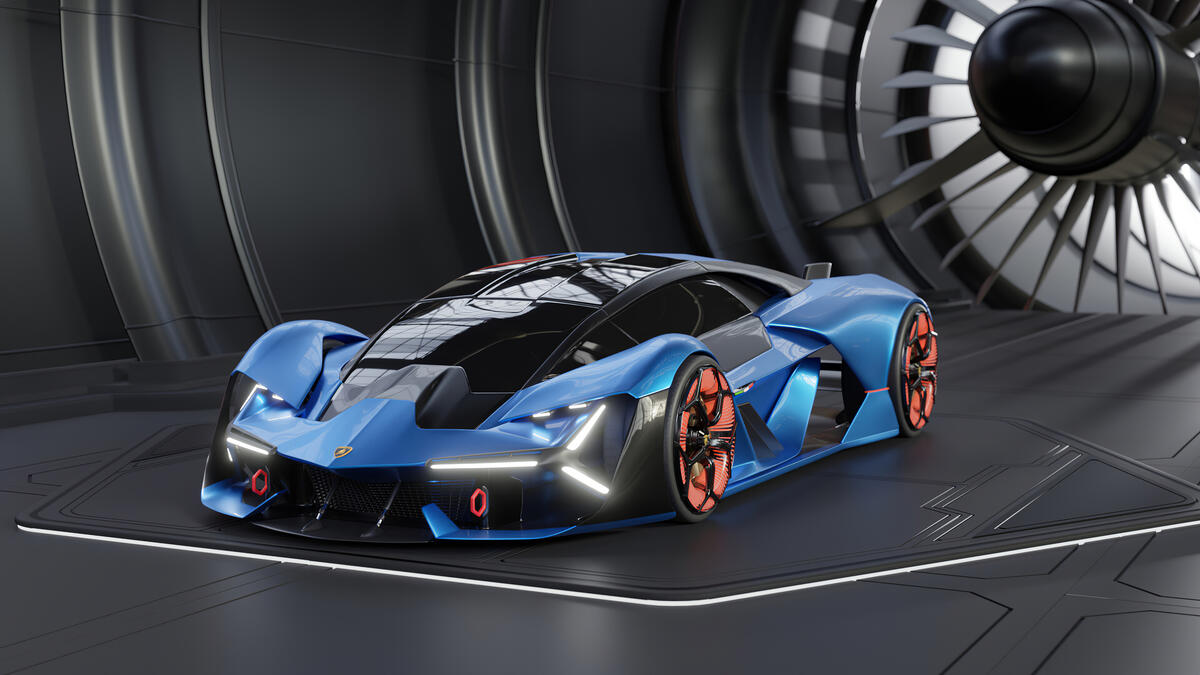 Lamborghini Terzo Millennio синего цвета