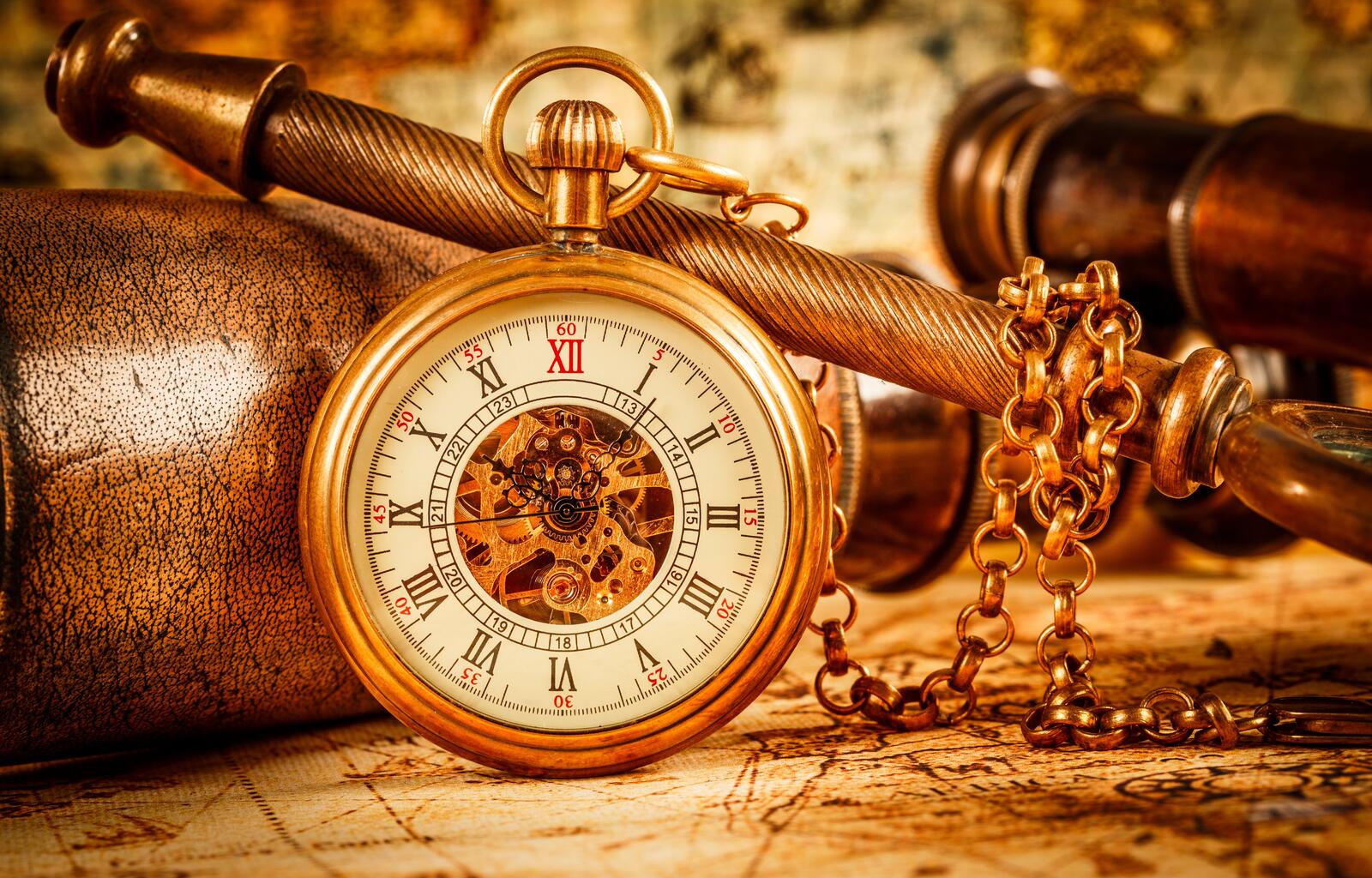Wallpapers watch vintage map on the desktop