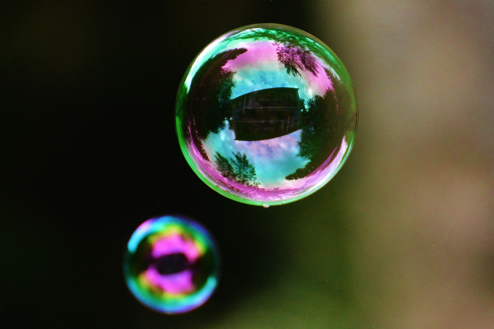 Photo free soap bubbles, green, liquid bubble