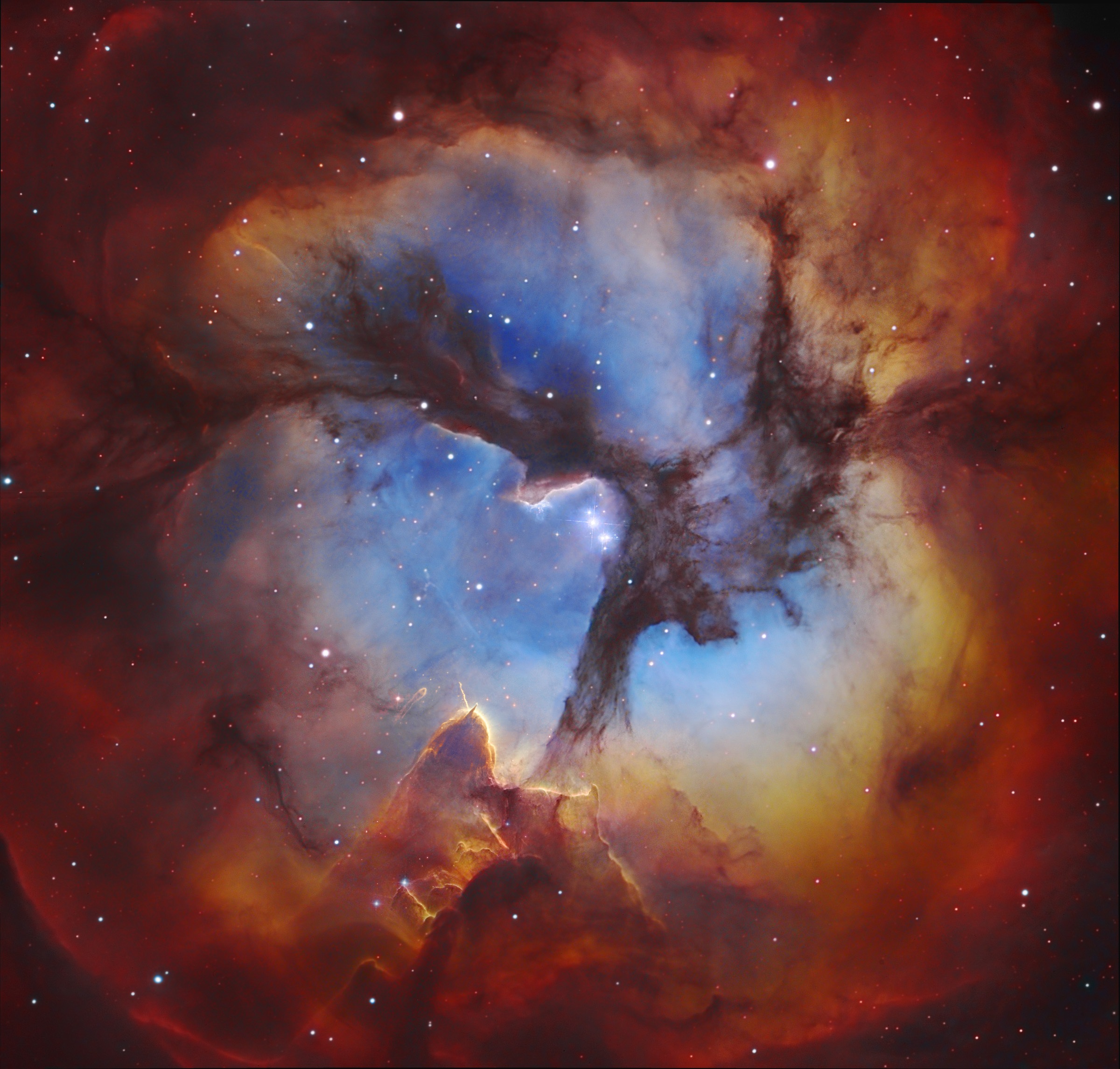 Photo free astronomy, m20, heavenly