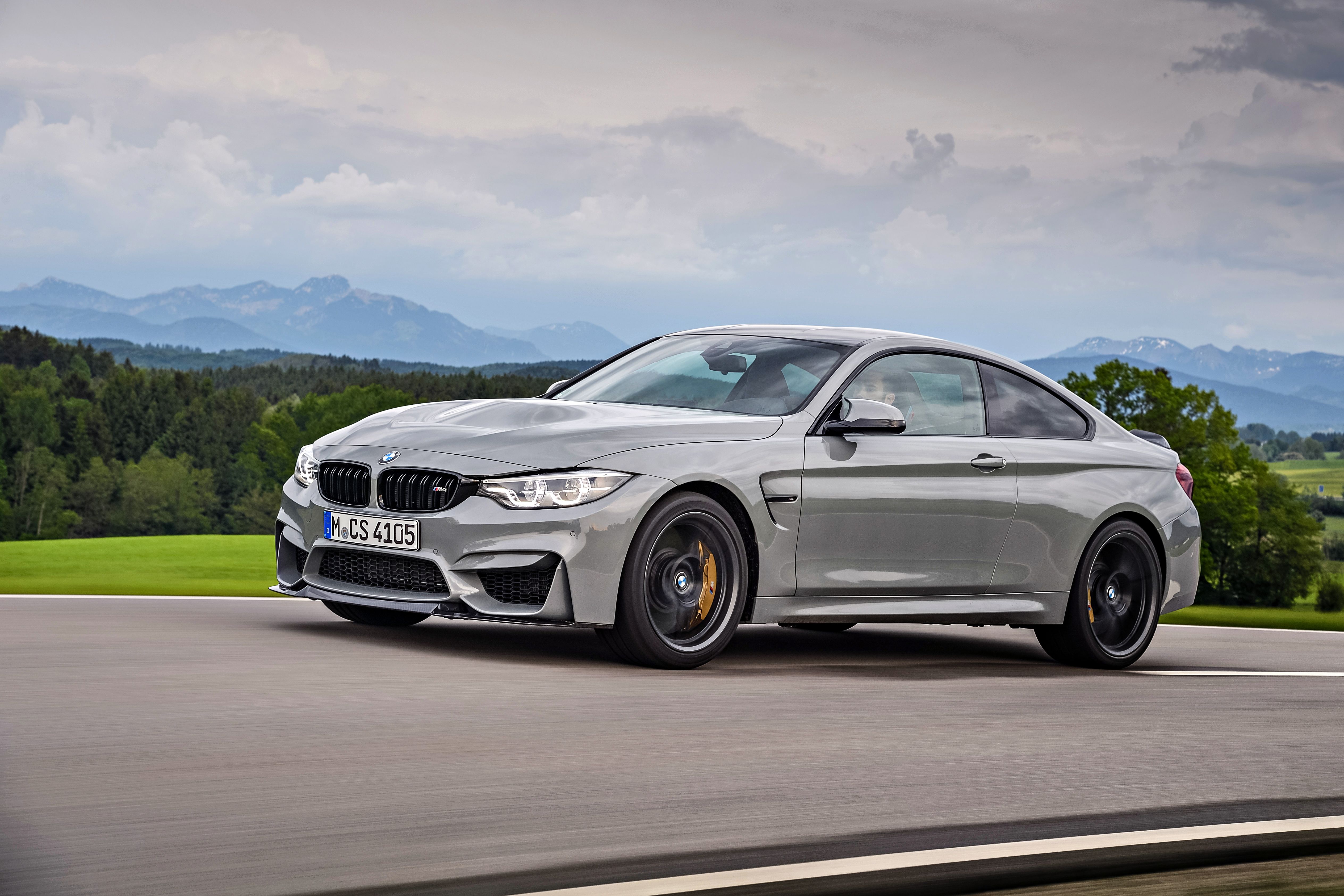 Wallpapers in move BMW M4 CS gray car on the desktop