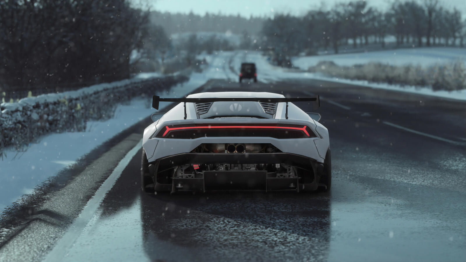 Wallpapers Lamborghini Huracan rear end view from behind on the desktop