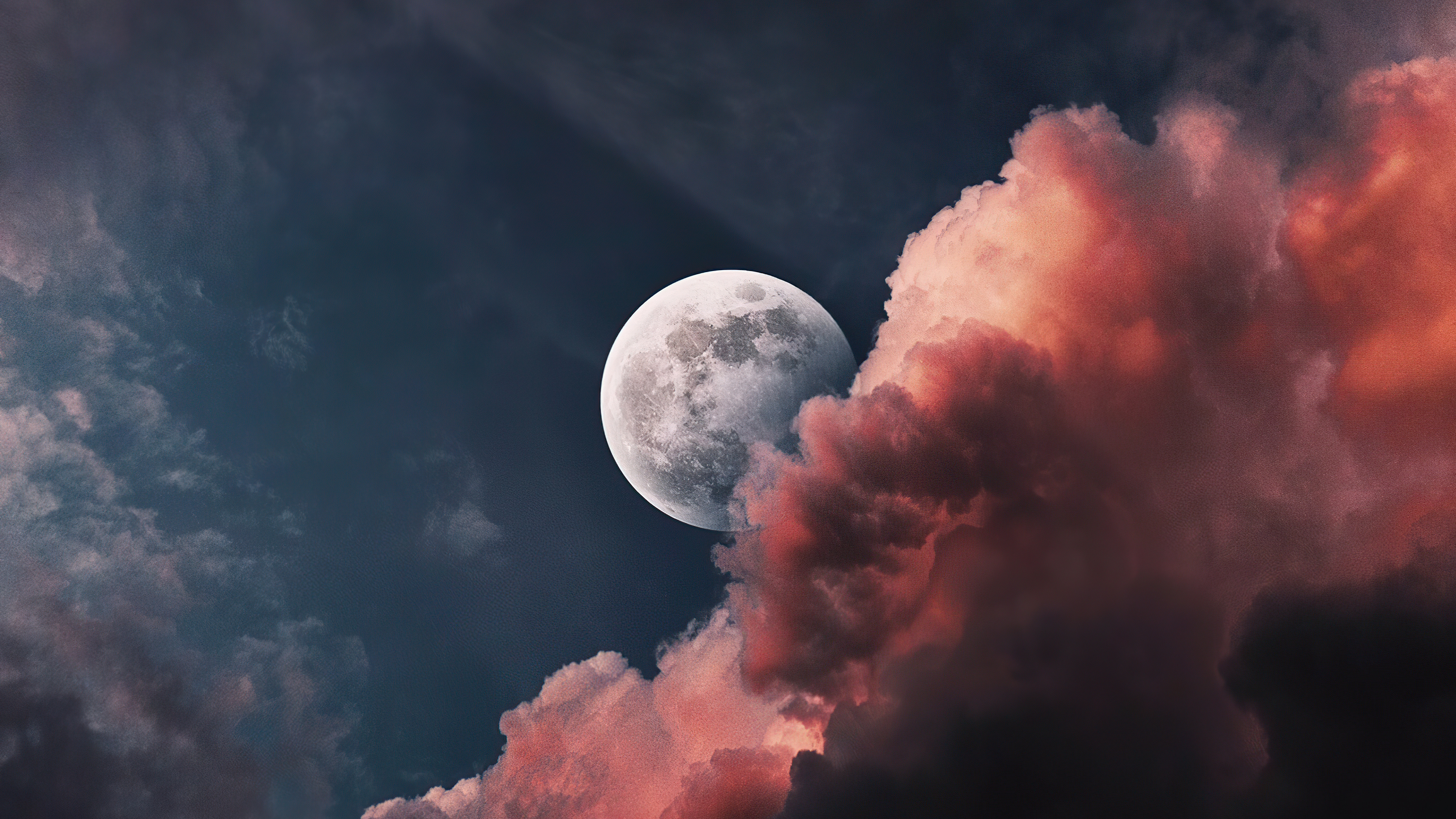 桌面上的壁纸月亮 天空 云层