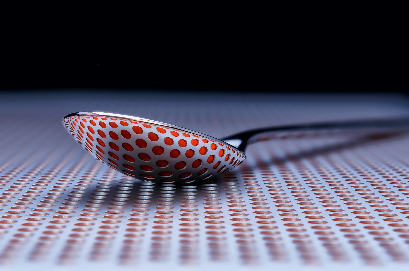 Wallpapers spoon hole iron surface on the desktop