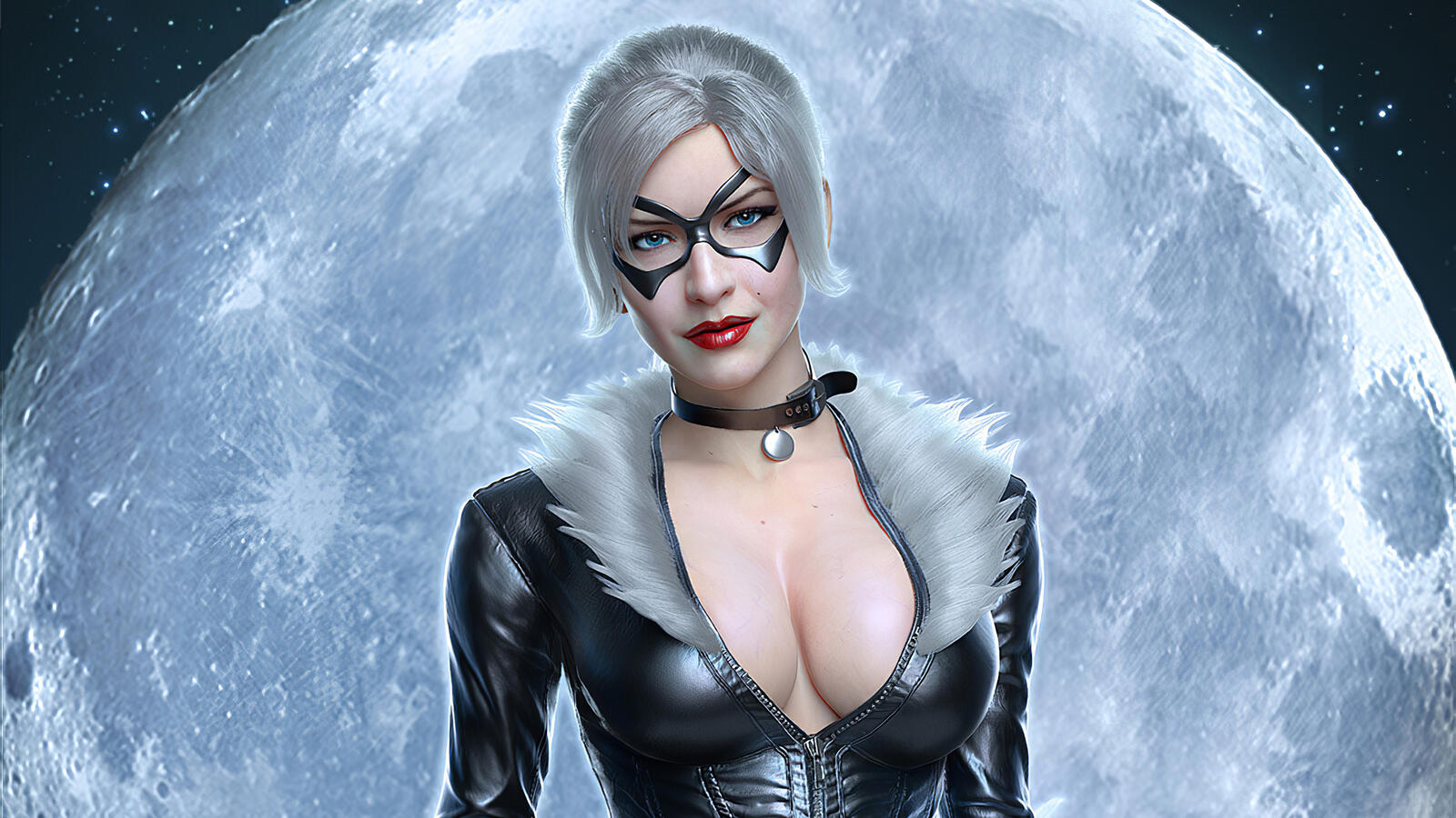 Wallpapers catwoman superheroes white hair on the desktop