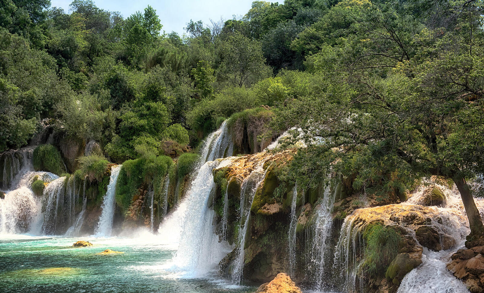 Обои Krka National Park Croatia водопад на рабочий стол