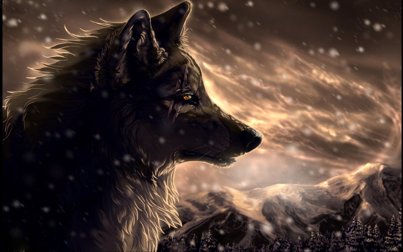 Бесплатное фото Рендеринг волк