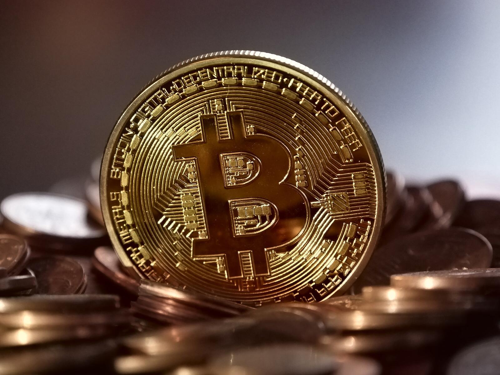 Wallpapers Bitcoin coin digital currency on the desktop