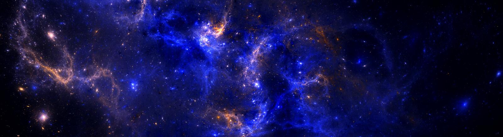 Обои обои галактика голубая туманность звезды на рабочий стол