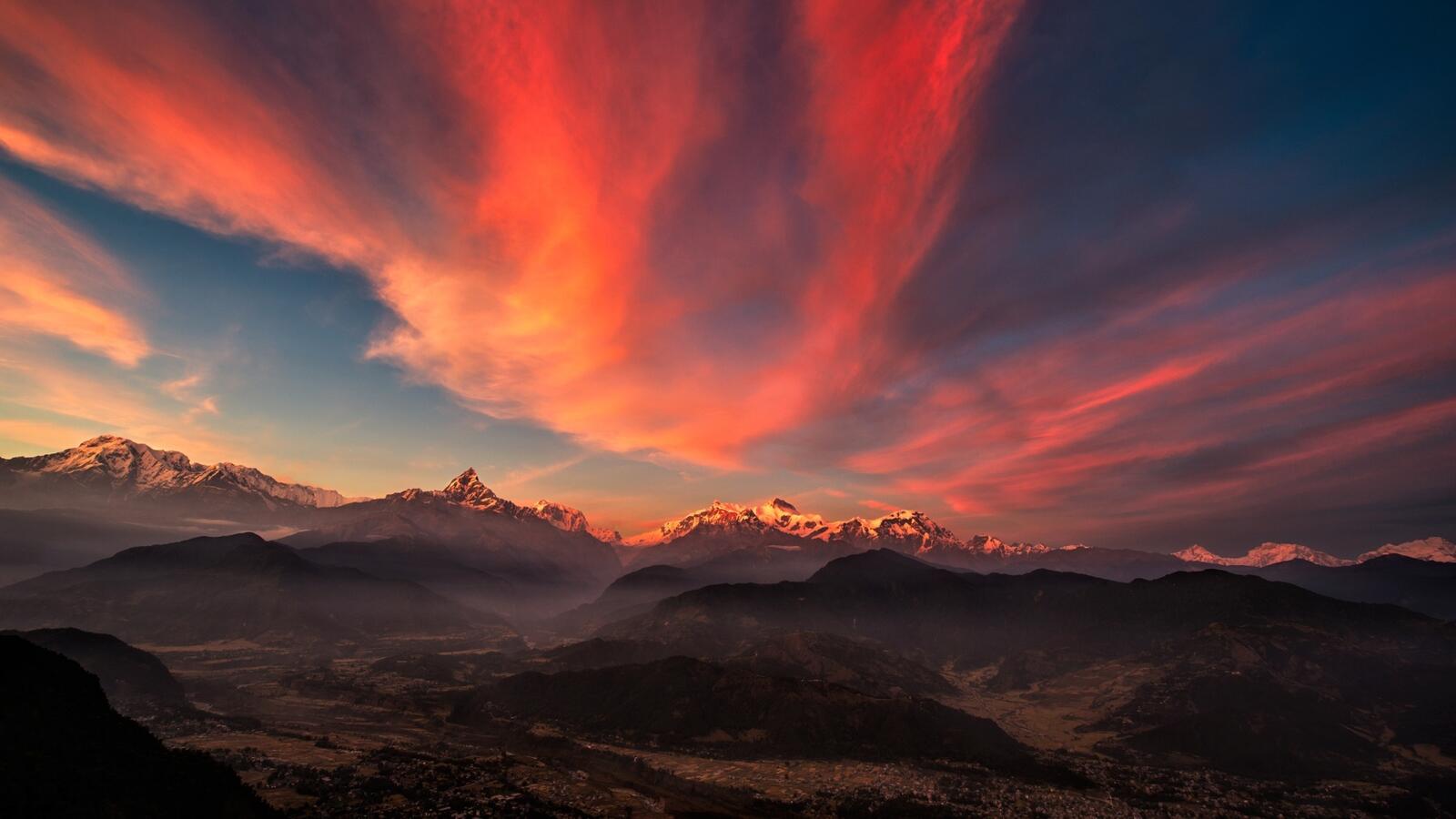 Обои Гималаи рассвет облака на рабочий стол