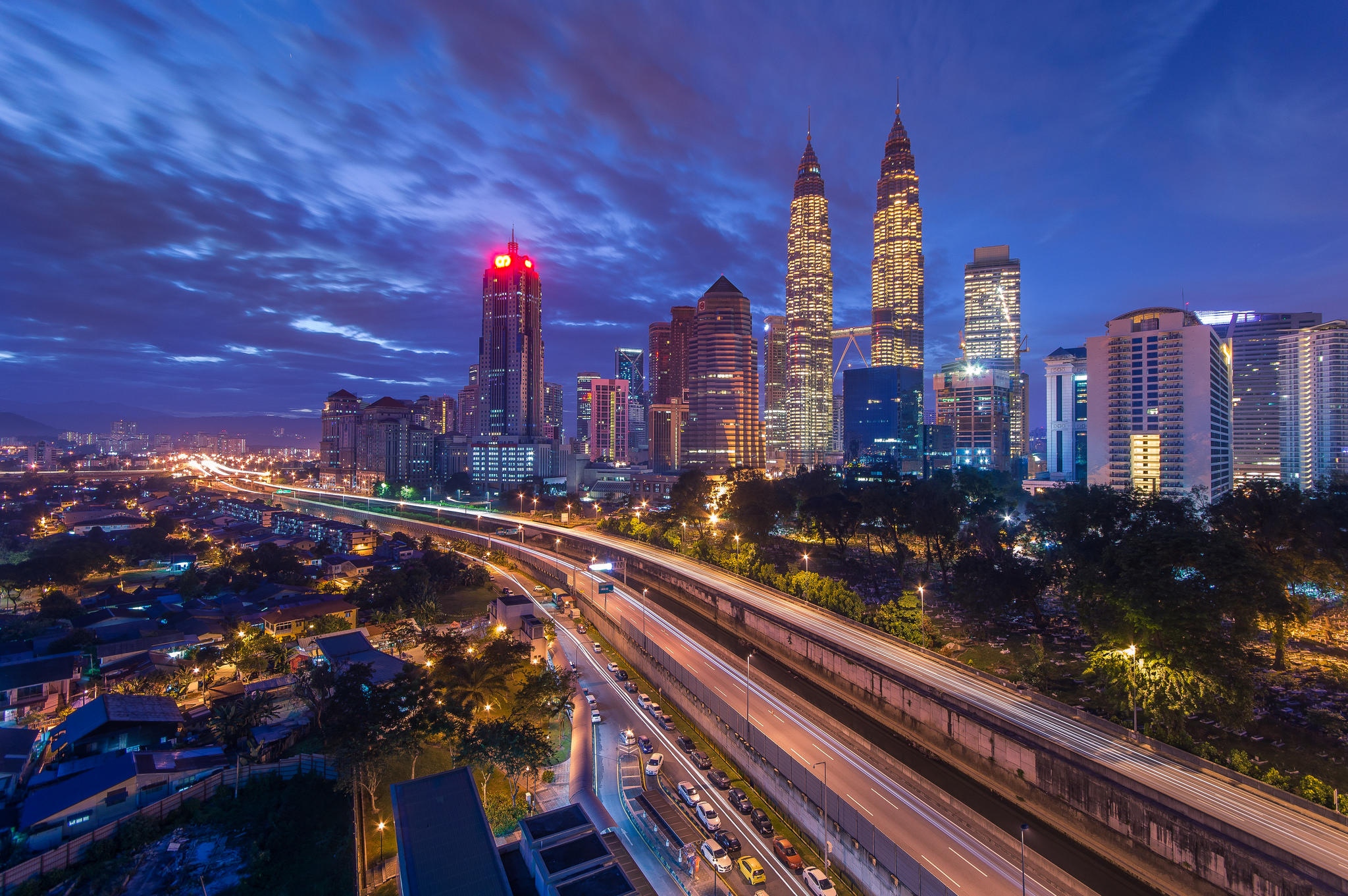 Wallpapers illumination city Kuala Lumpur on the desktop