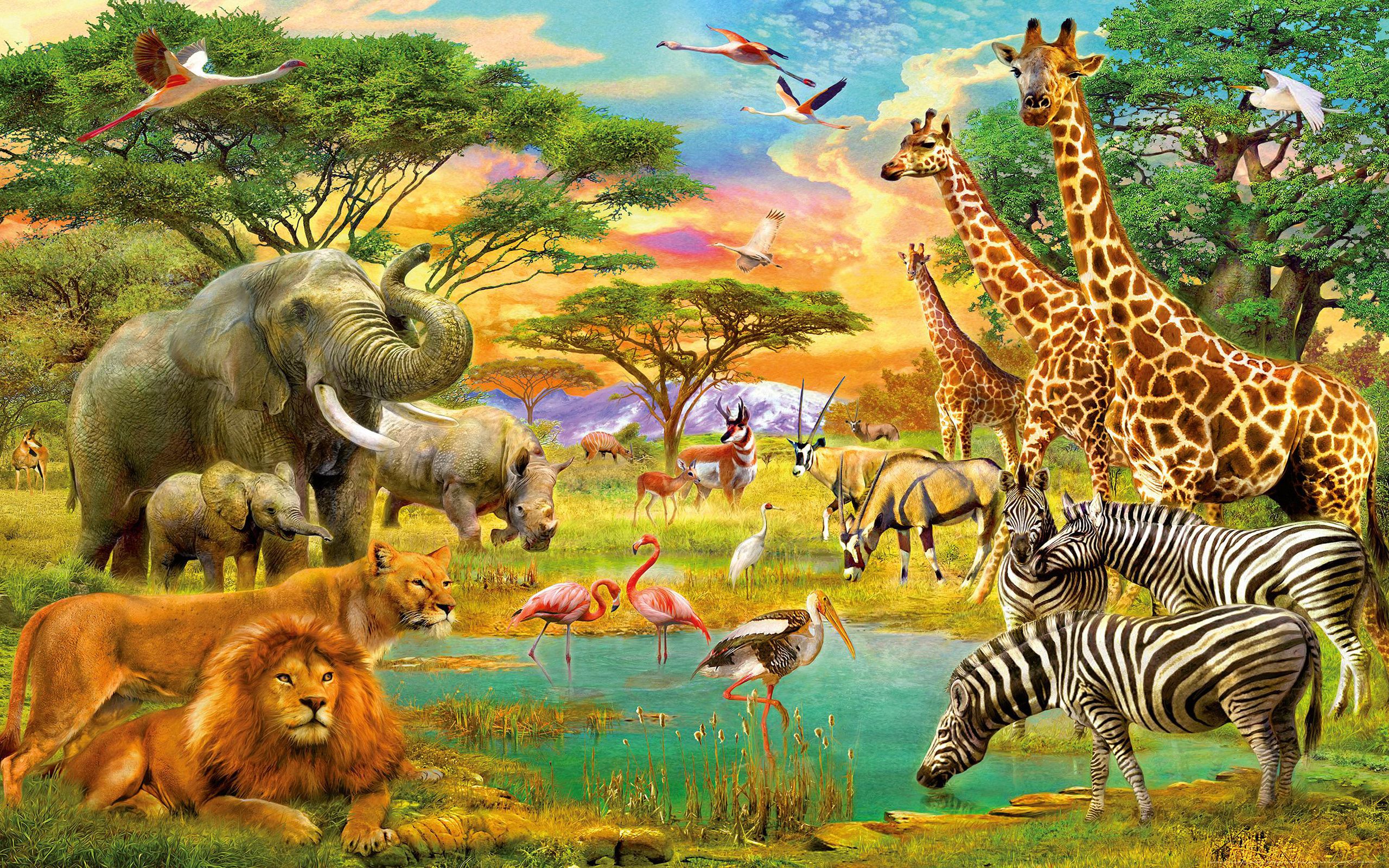 桌面上的壁纸非洲动物 版本 2 颈鹿