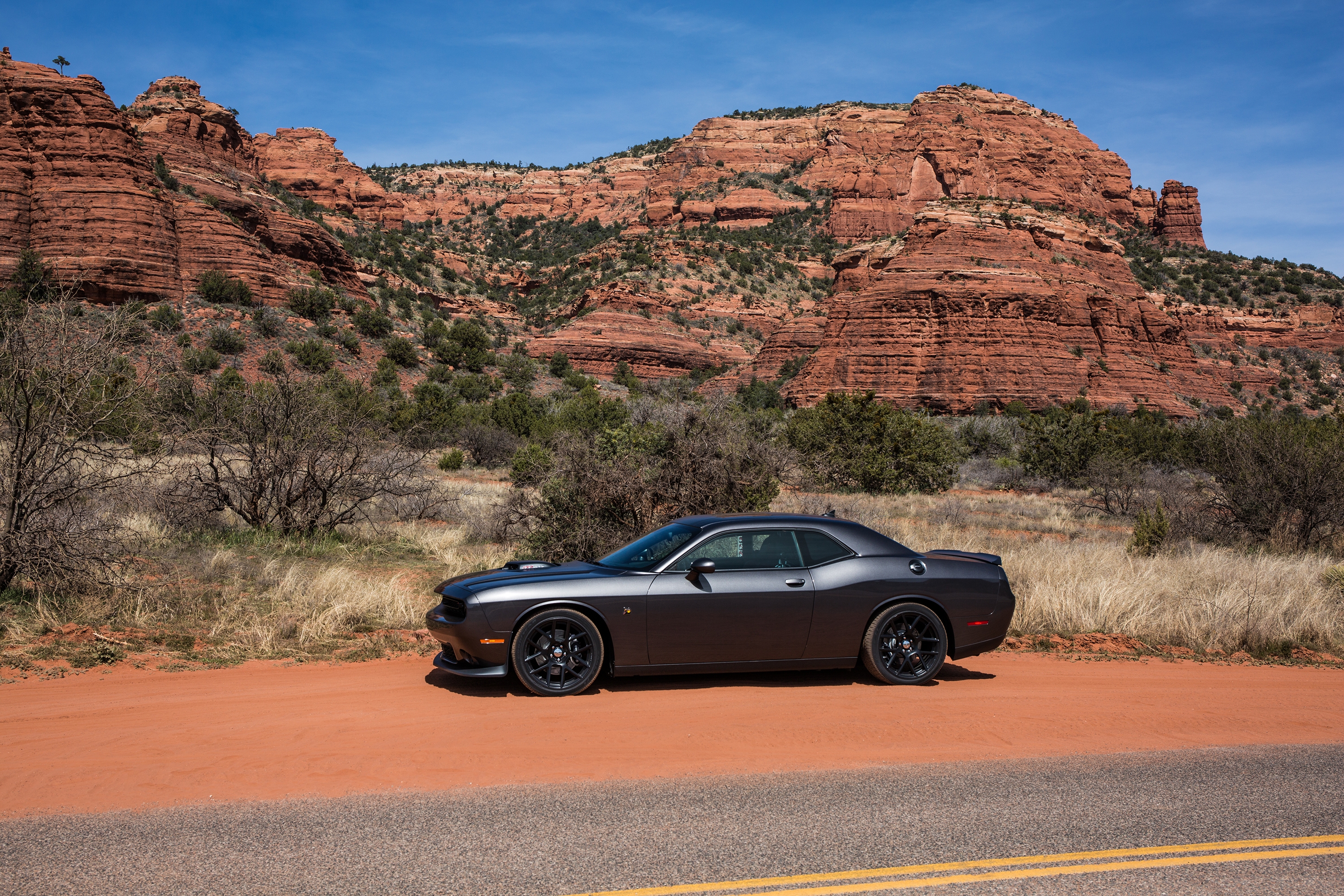 Wallpapers Dodge Challenger side view silver on the desktop