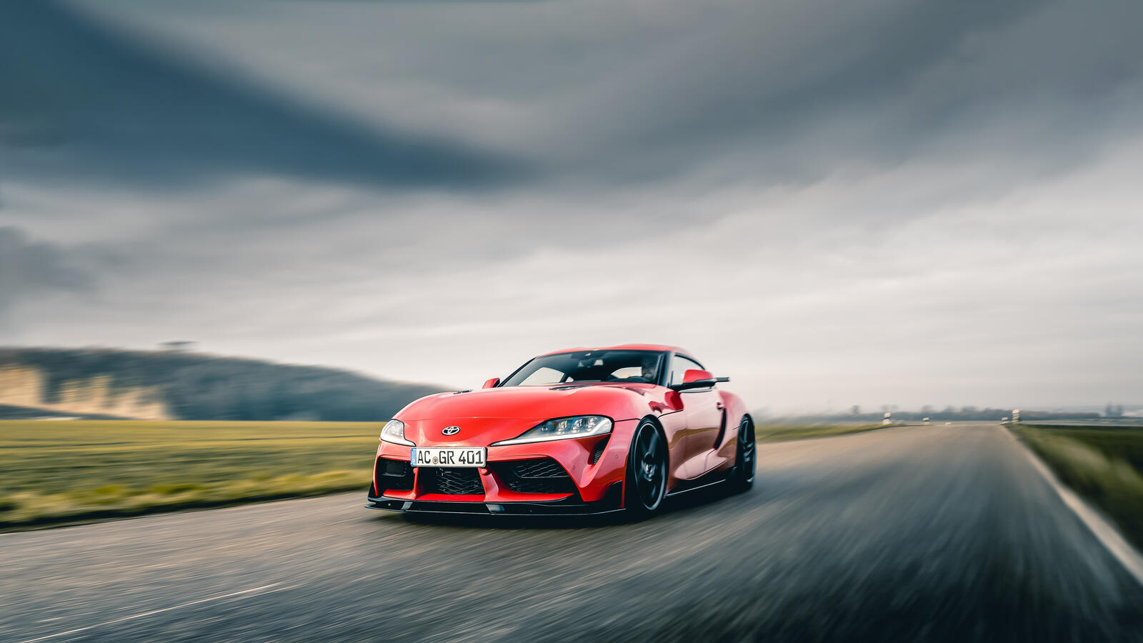 Wallpapers Toyota Supra track speed on the desktop
