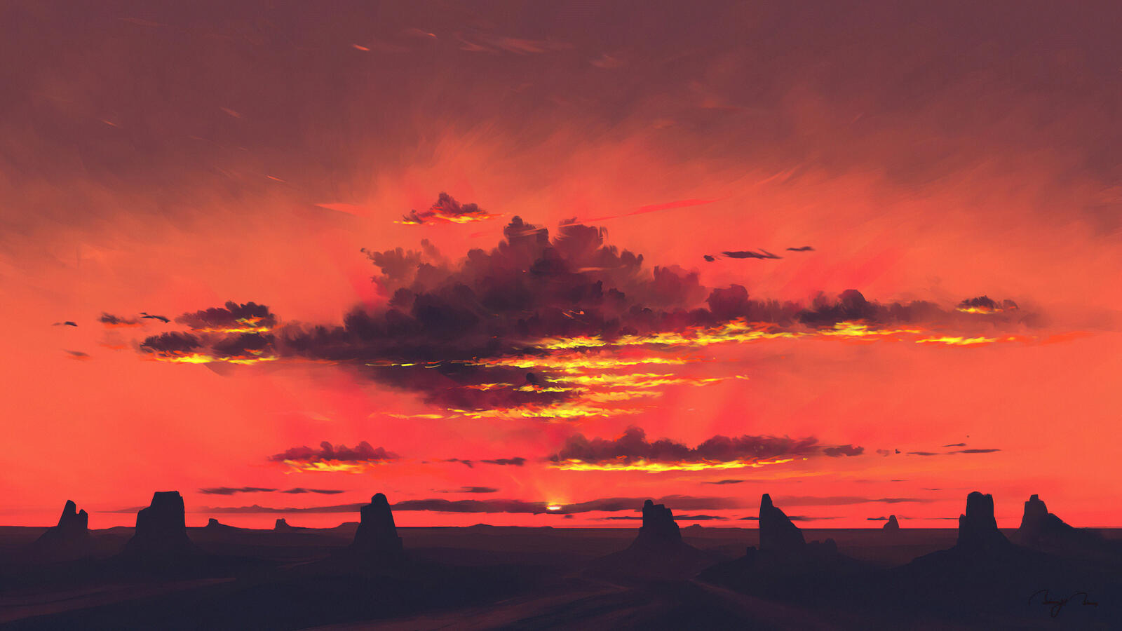 Wallpapers twilight clouds artist on the desktop