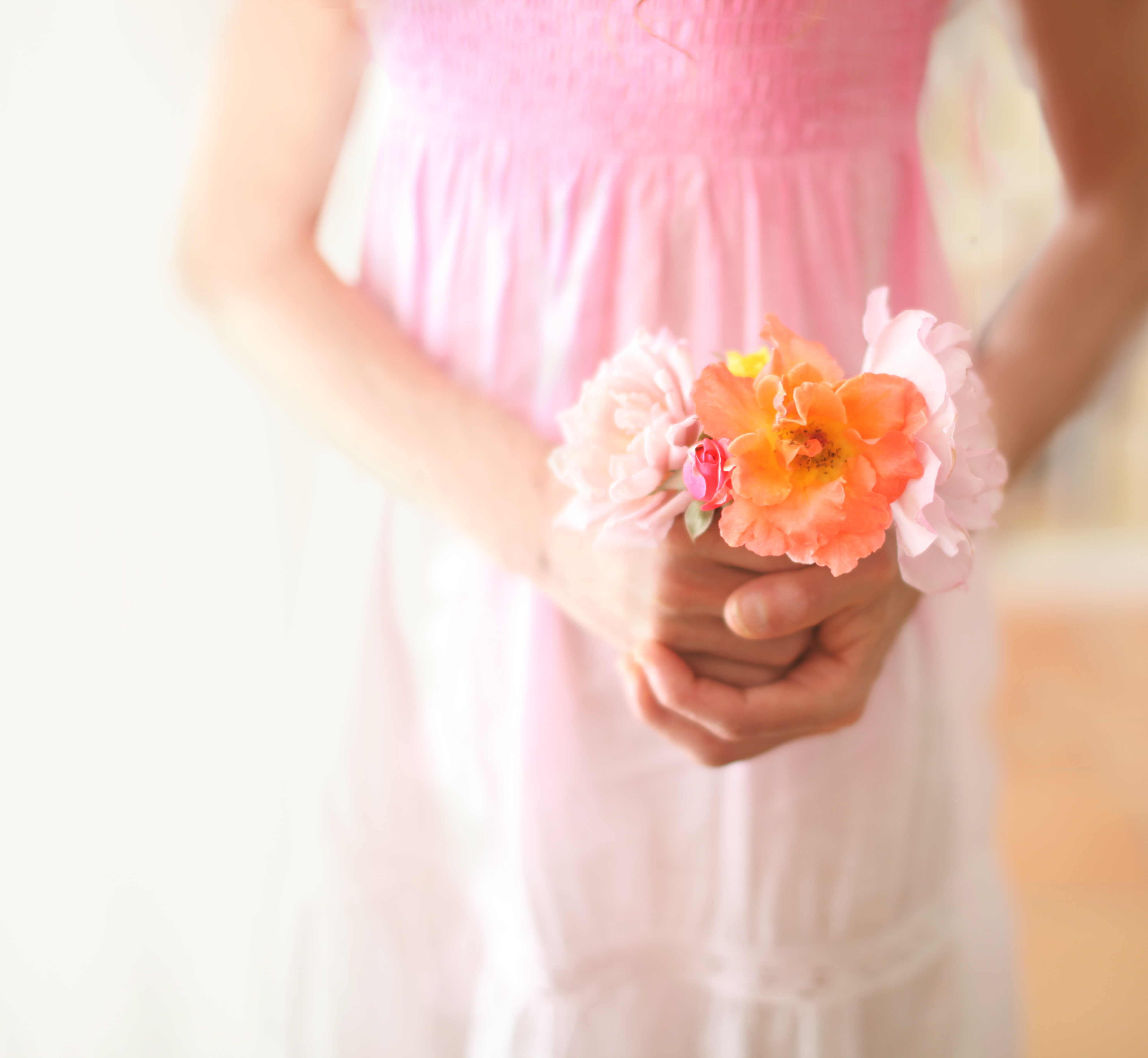 Photo free bridal clothing, pink, flowers