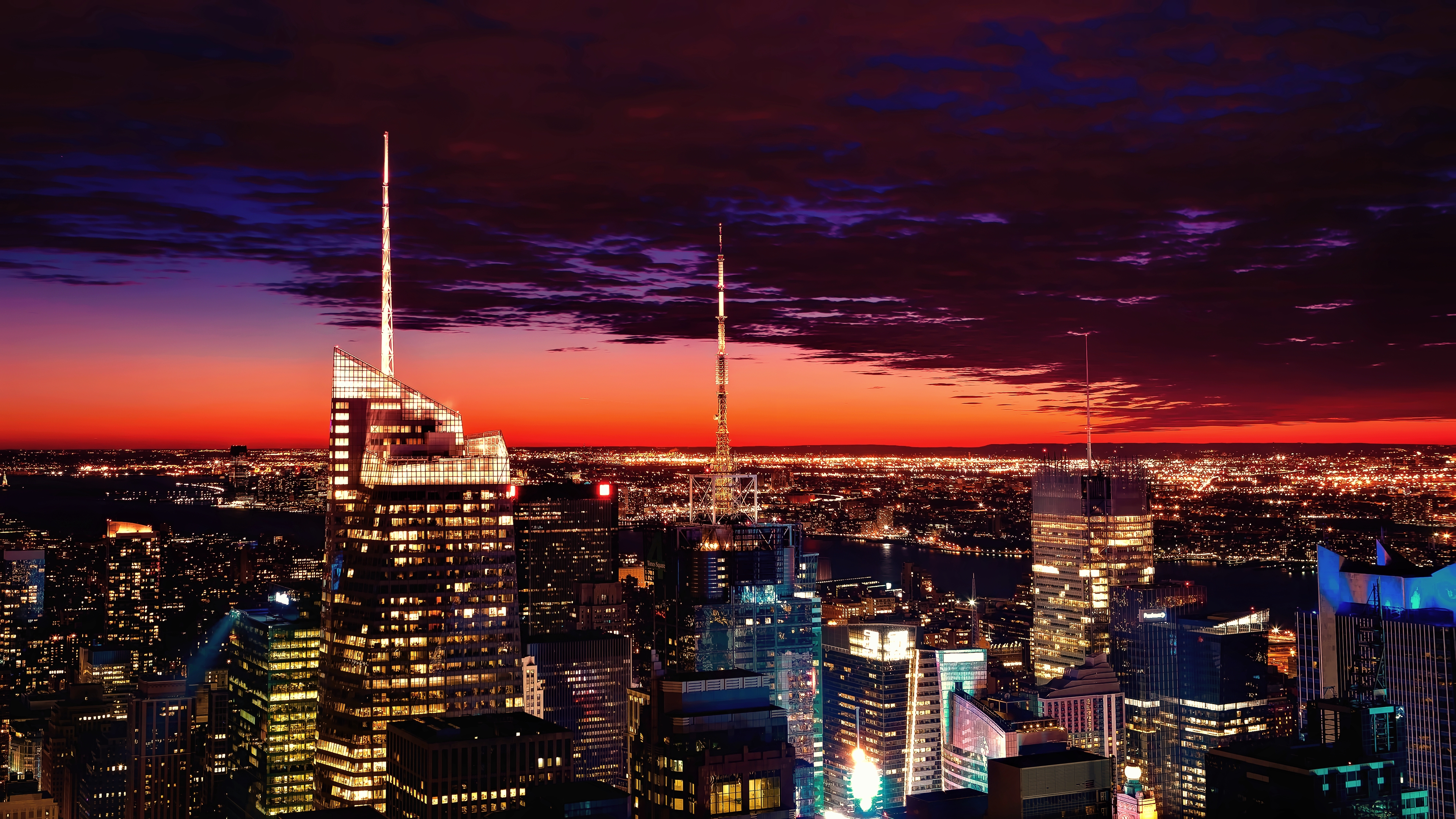 Wallpapers New York sunset skyscrapers on the desktop