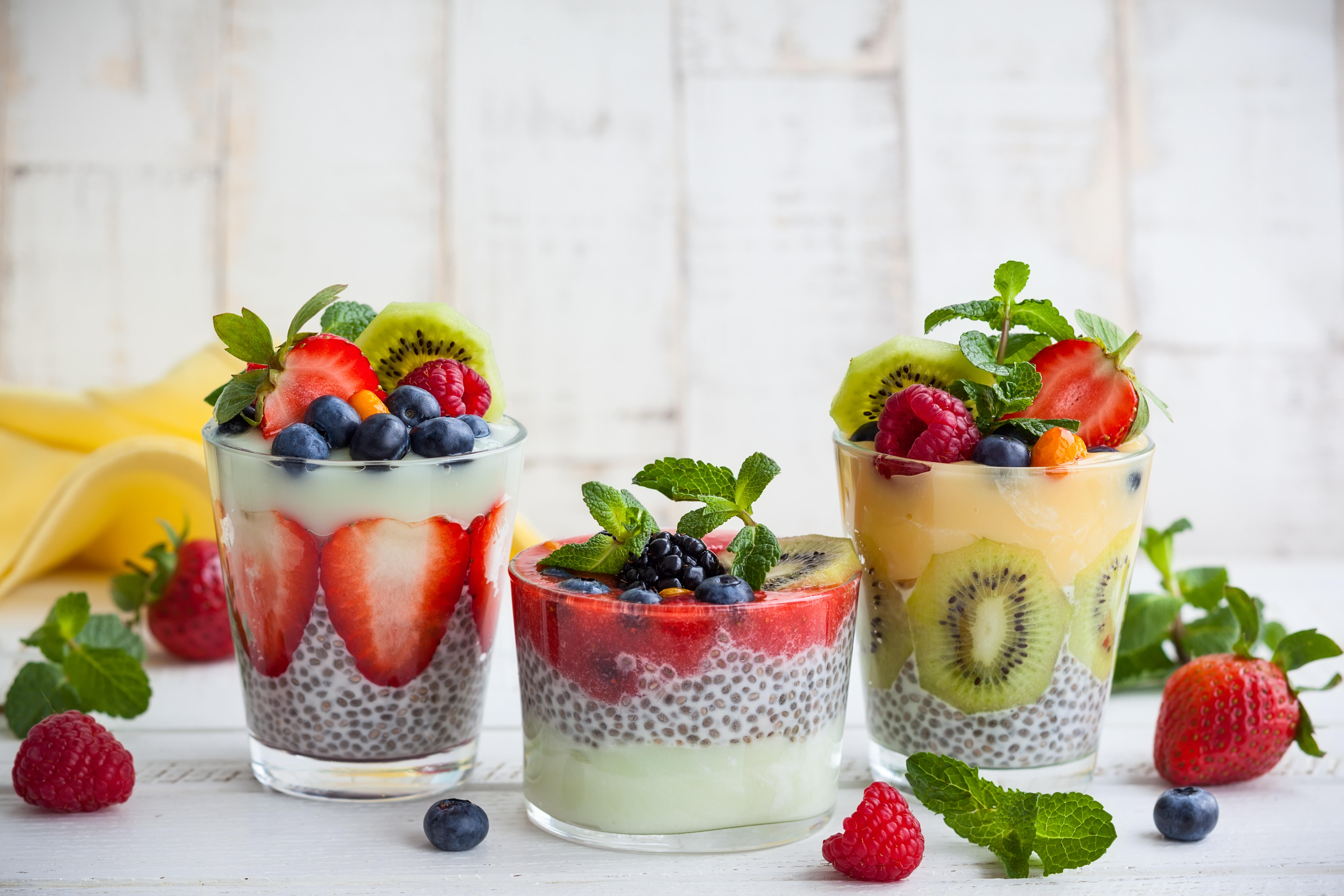 Photo free berries, breakfast, glasses