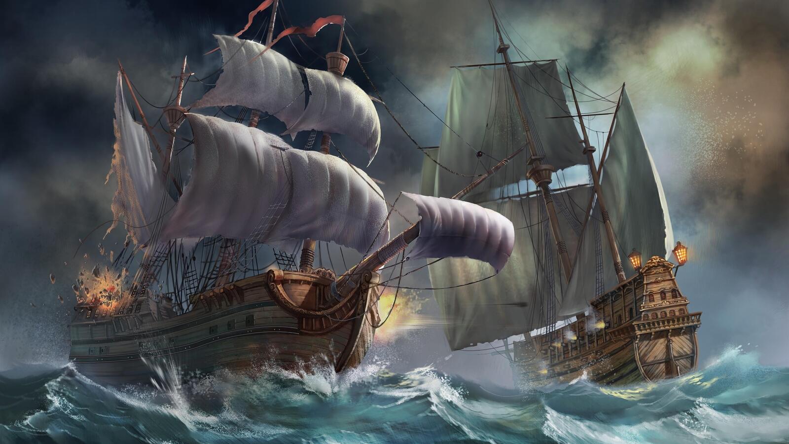 Wallpapers sailing ships storm ships and boats on the desktop