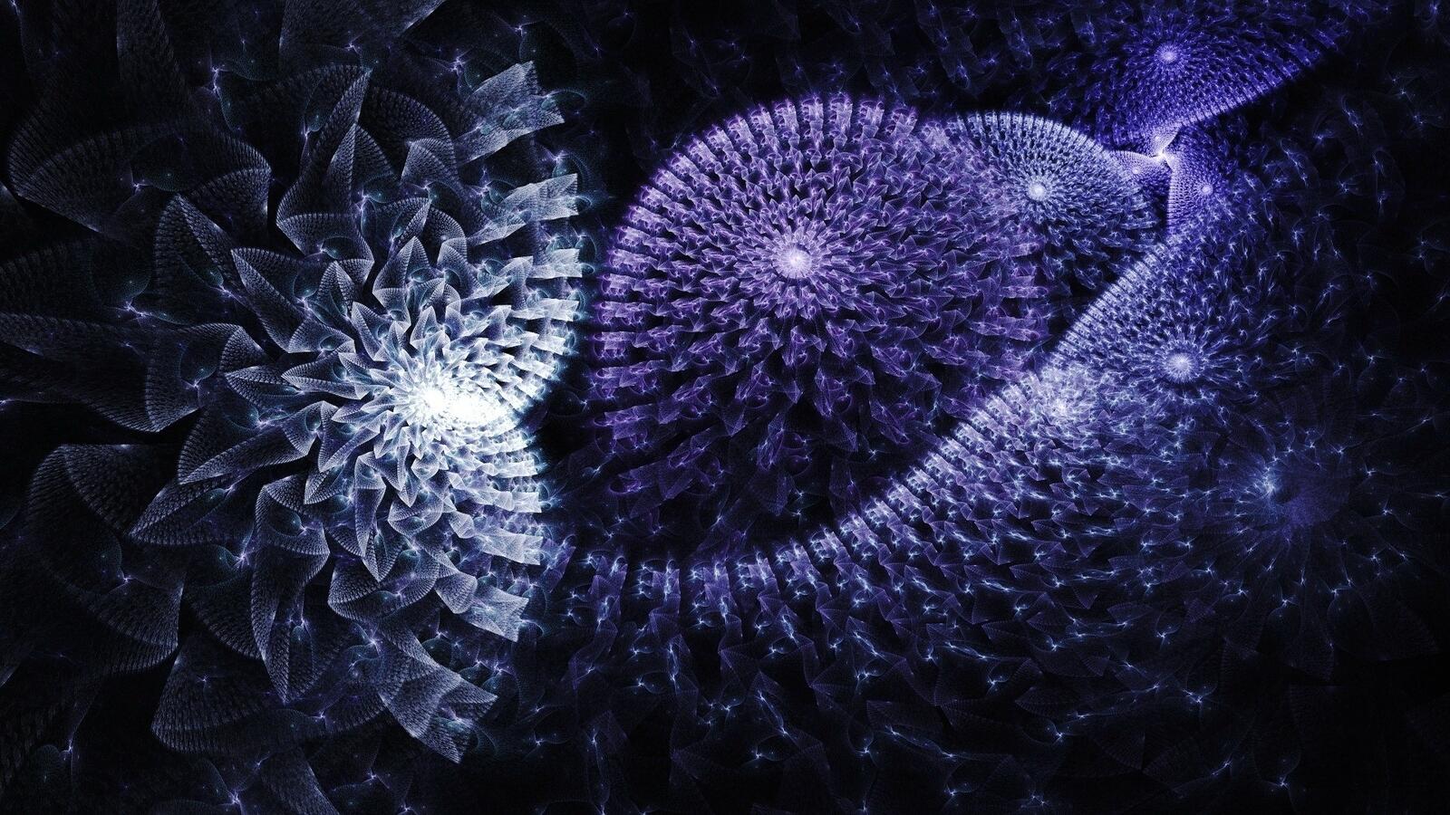 Wallpapers fractal brushes pattern on the desktop